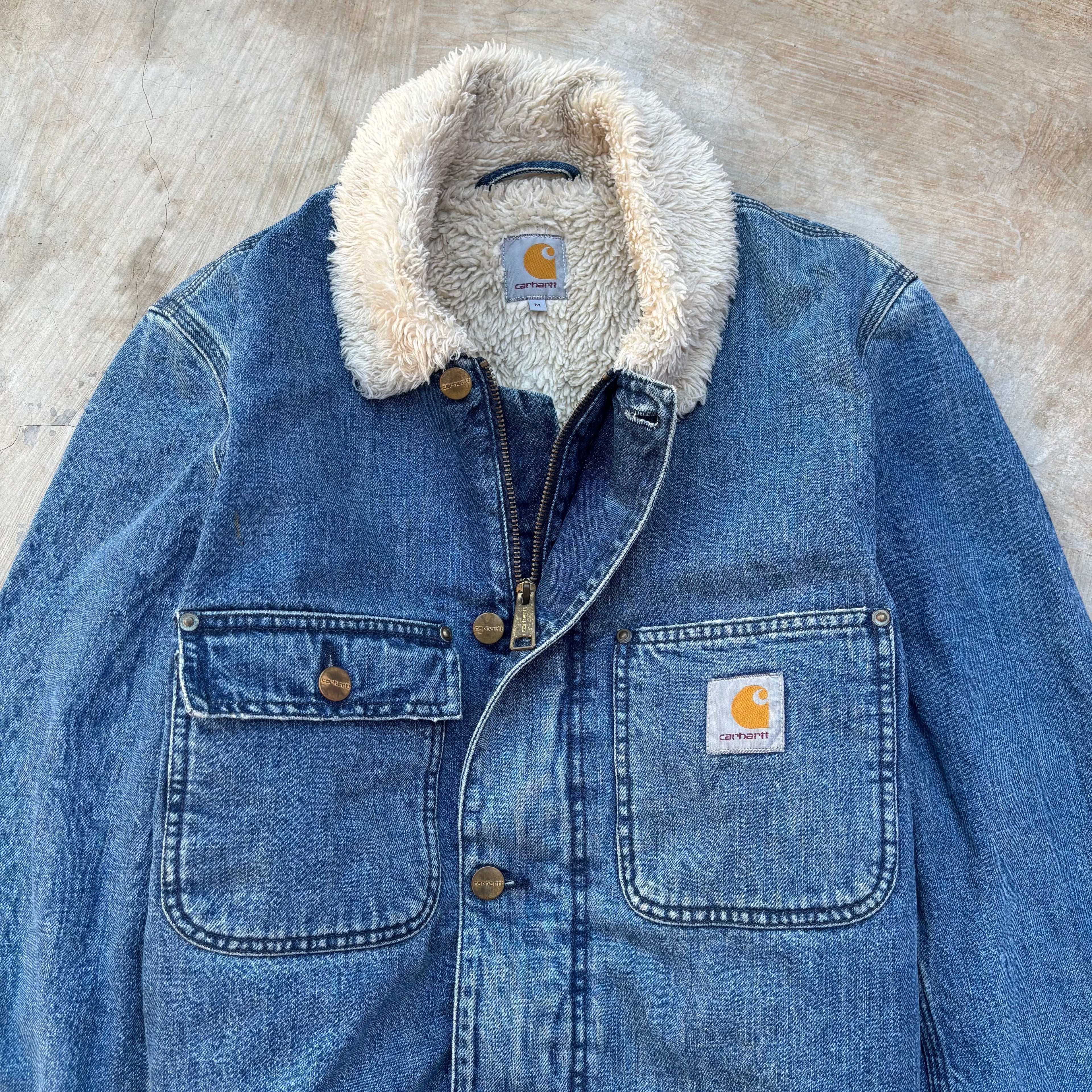 Carhartt Phoenix Coat Denim Sherpa Jacket M