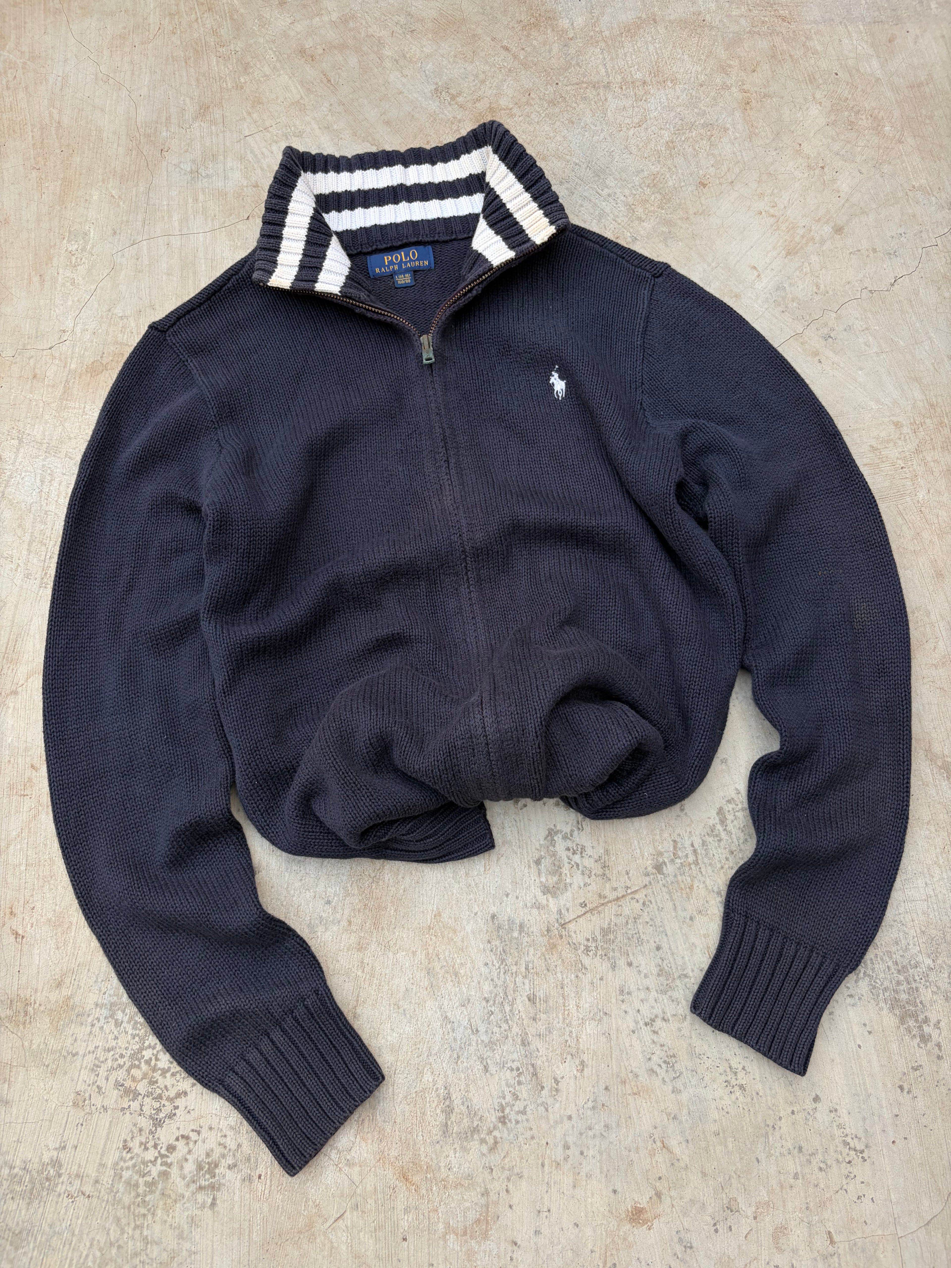 Vintage 00s Polo Ralph Lauren Full-Zip Knit Sweater S