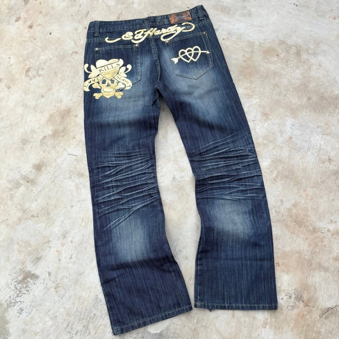 Vintage Edhardy Bootcut Y2K Skull Pant 34