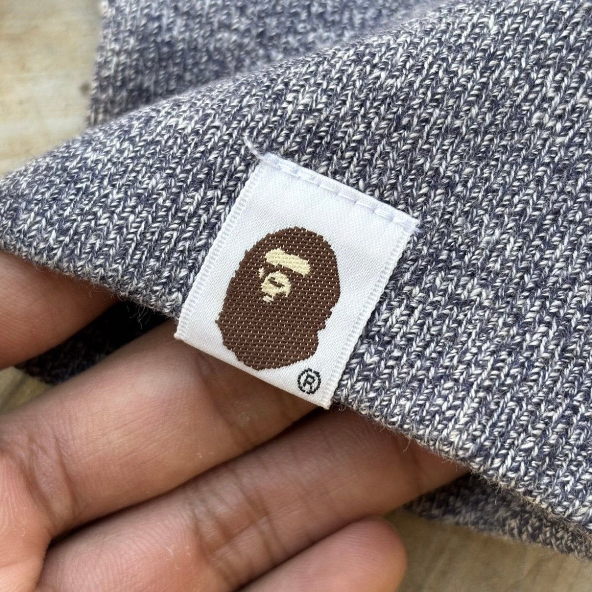 Vintage Bape Heather Shark Full Zip Up Hoodie L