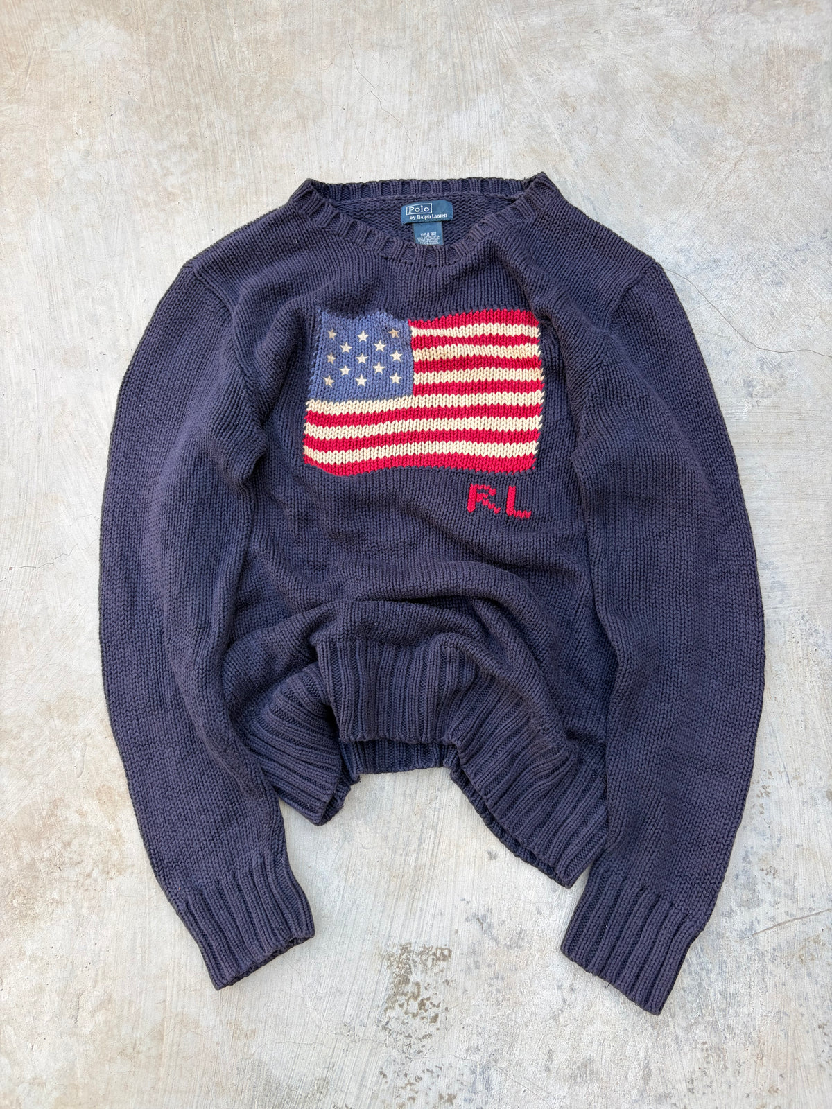 Vintage Polo Ralph Lauren USA Flag Sweater S