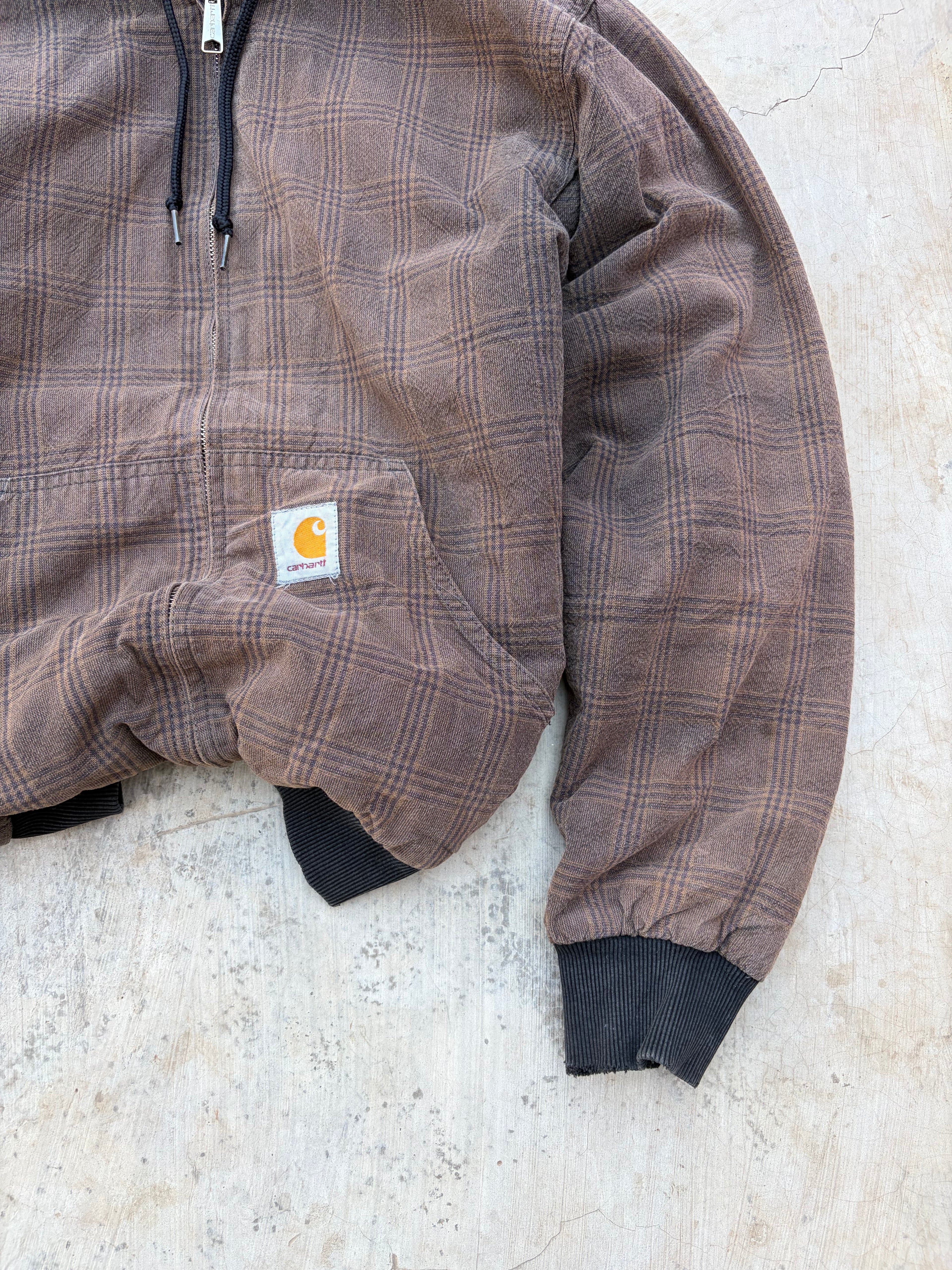Vintage 00s Sunfaded Carhartt Plaid Active Jacket M