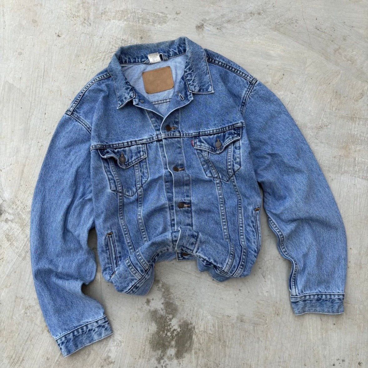 Vintage 00s Levis Denim Trucker Paper Tag L