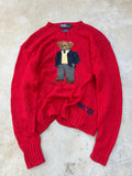 Rare 2001 Vintage Polo Ralph Lauren Polo Bear Sweater Hand Knit L/XL