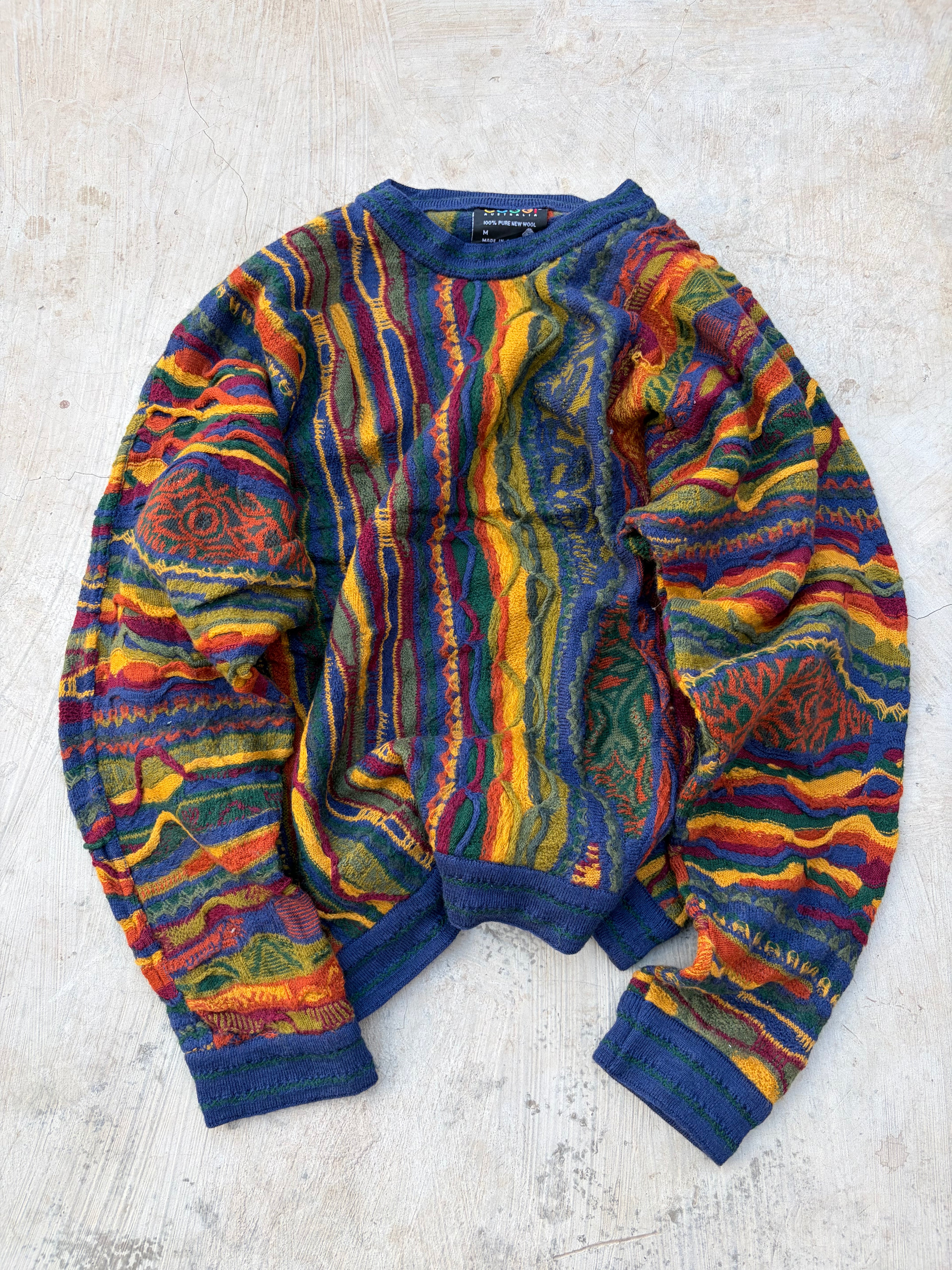 Vintage 90s COOGI Australia Pure New Wool Knit Sweater Size M