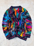 Vintage 90s Coogi Australia 3D Knit Pure New Wool Cardigan Sweater L