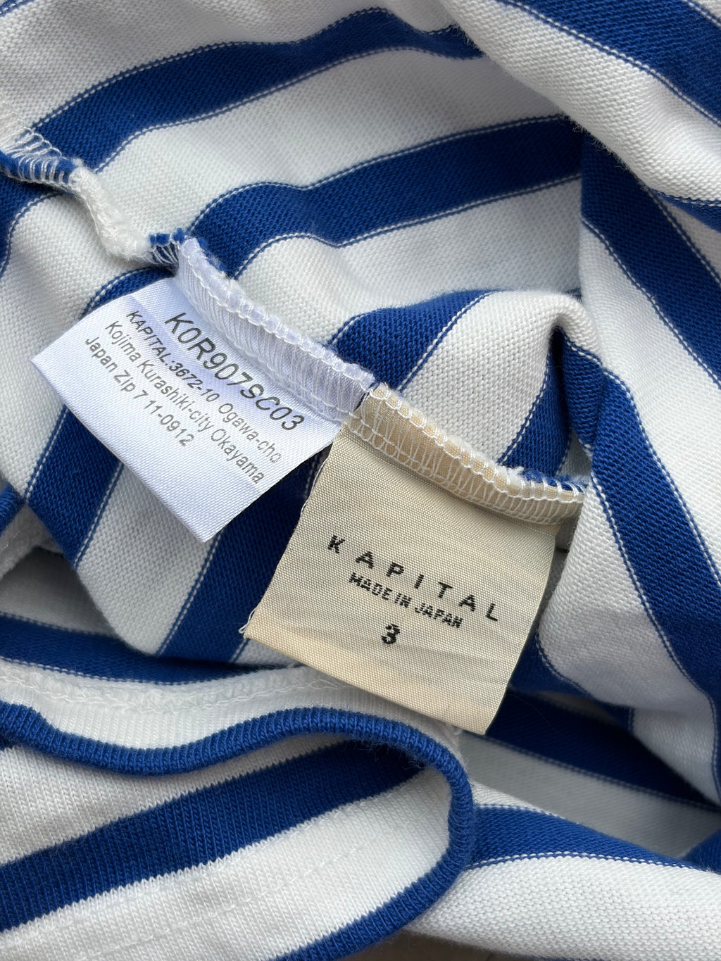 Vintage Kapital Border Smile Long Sleeve Tee L