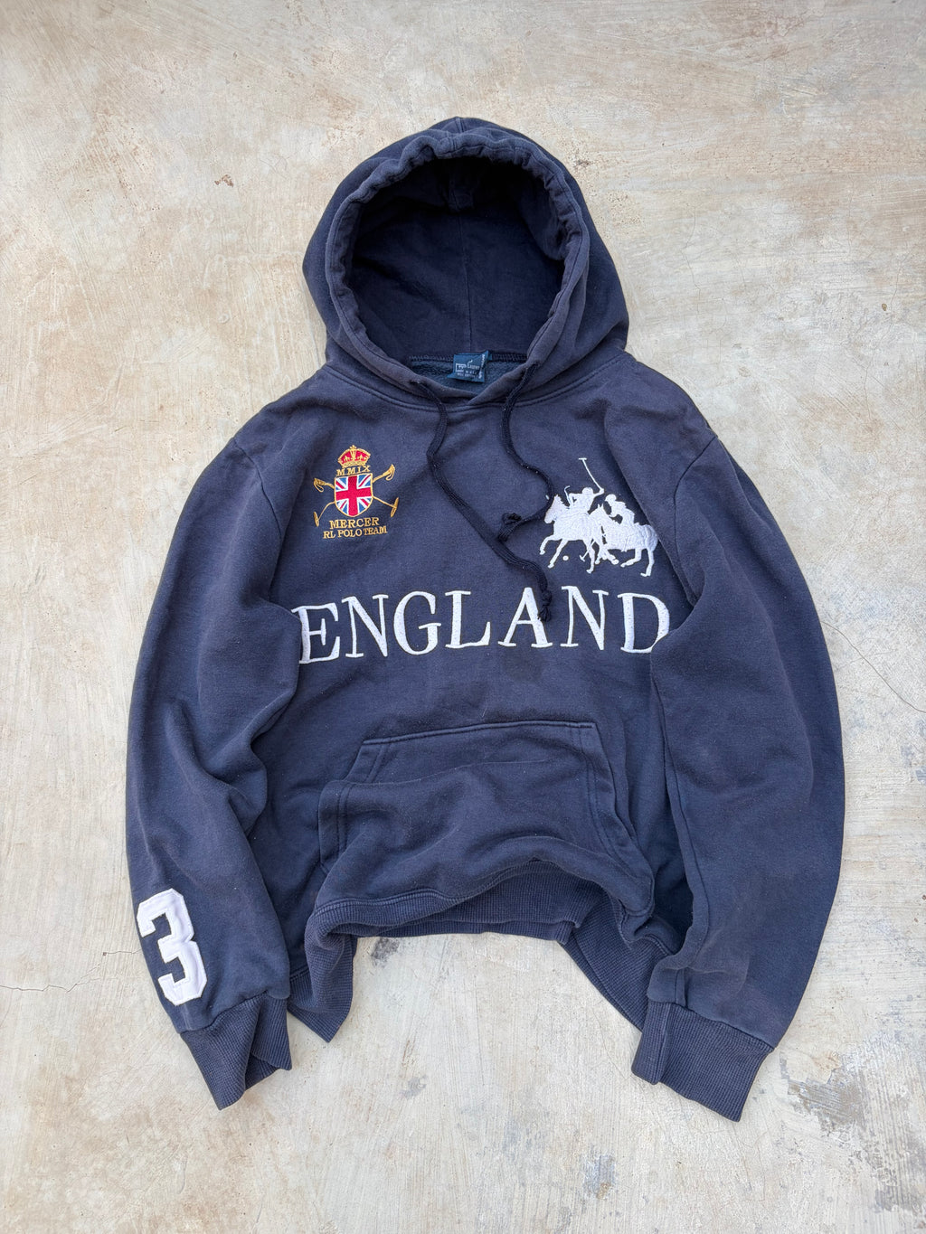 Vintage Polo Ralph Lauren England Hoodie – Polo horse Equestrian Graphic S/M