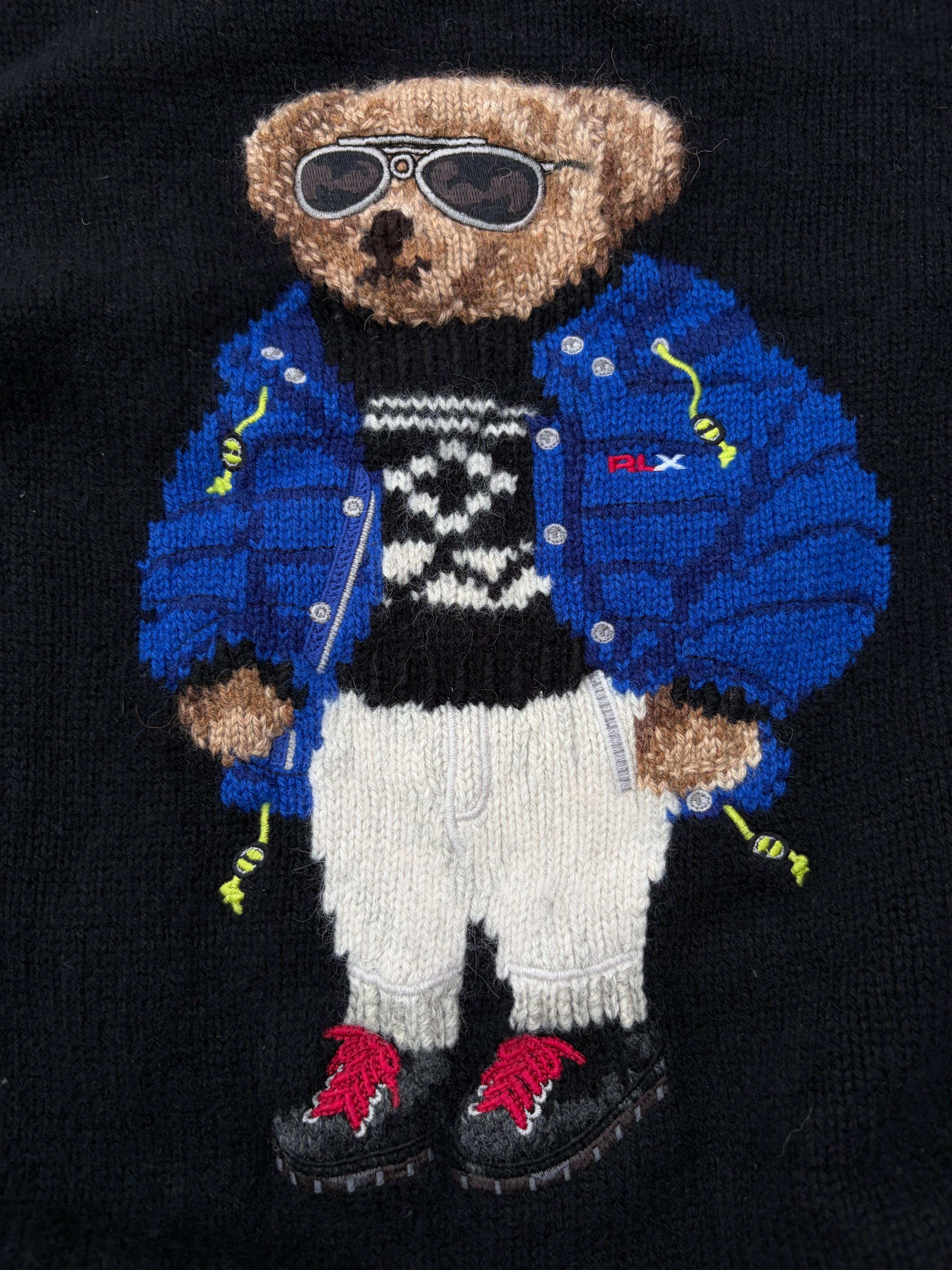 Vintage 00s Polo Ralph Lauren Ski-Bear Knit Sweater L