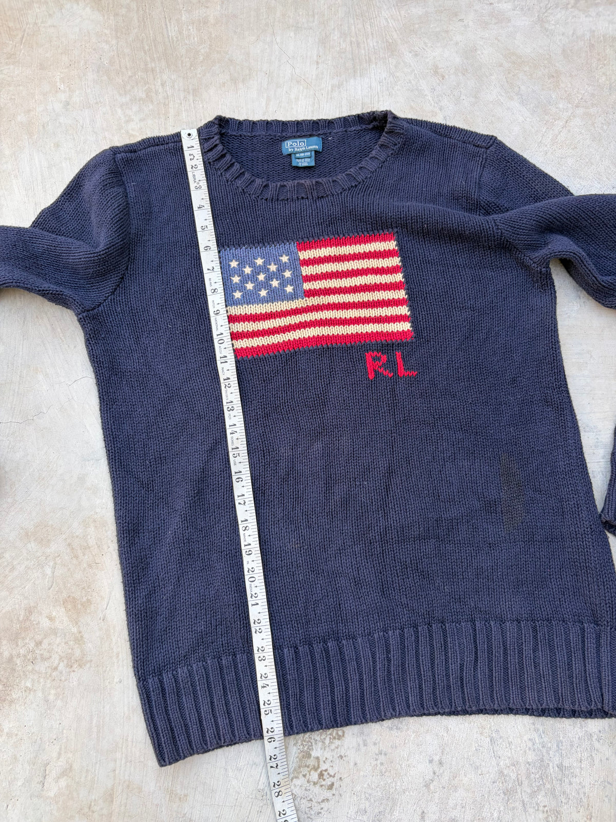 Vintage Polo Ralph Lauren American Flag Sweater M