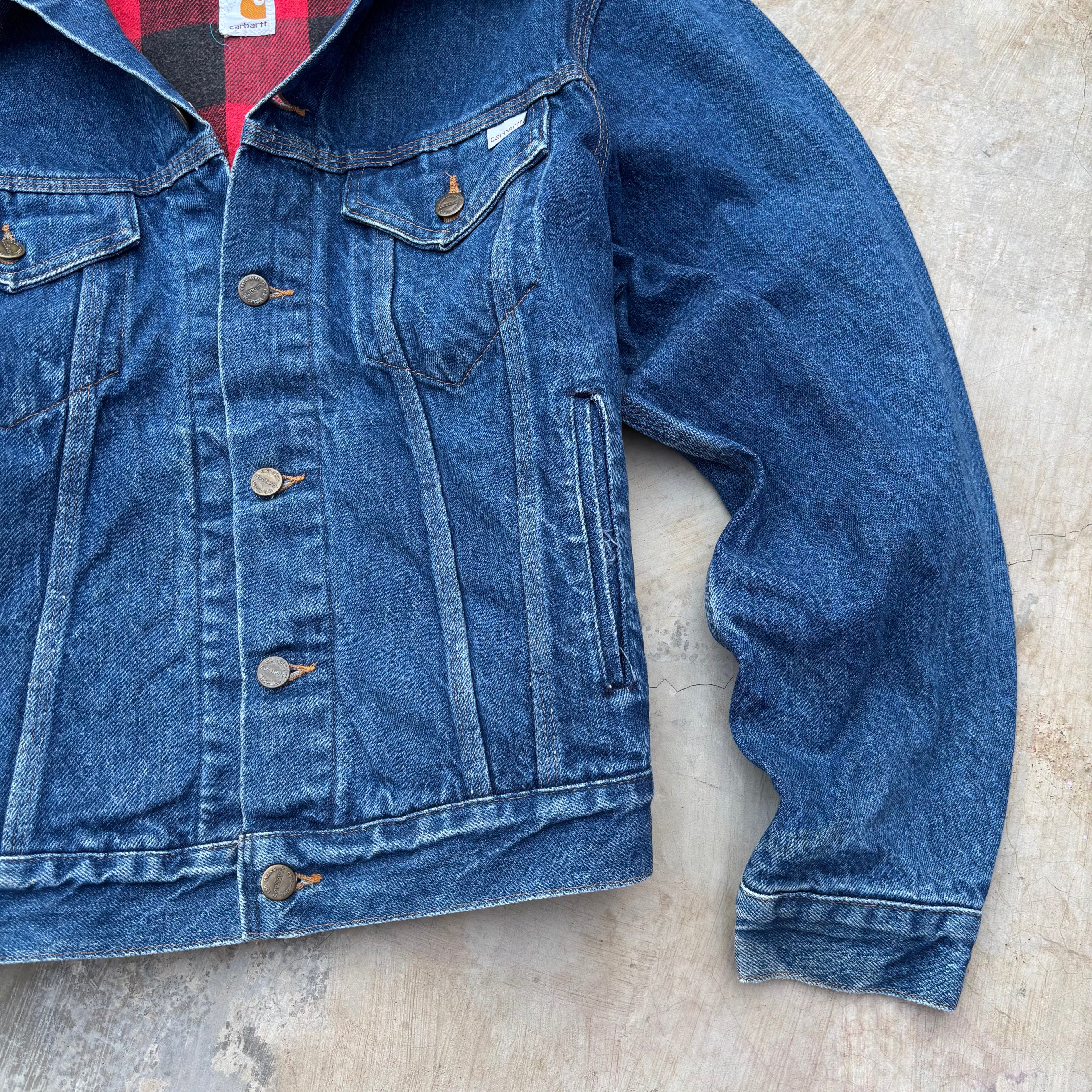 Vintage 80s 1989 100th ANNIVERSARY Carhartt Denim Flannel Trucker M/L