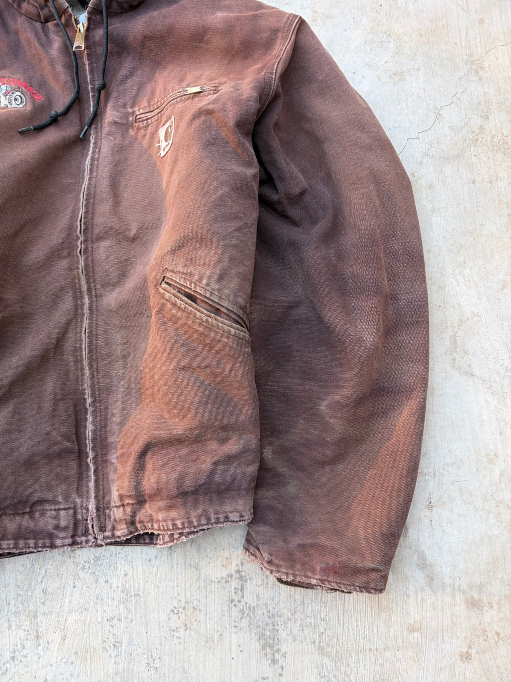 Vintage 00s Carhartt J141 DKD Active Jacket Brown Distressed USA Workwear L