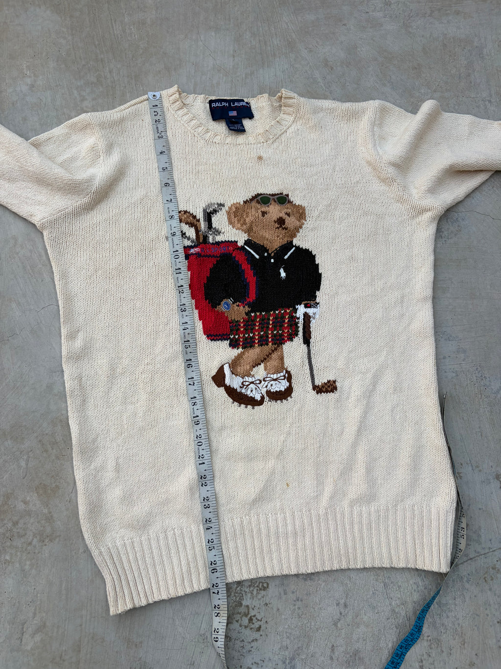Rare Vintage 90s Ralph Lauren Polo Sport Polo Bear Ski Sweater M/L