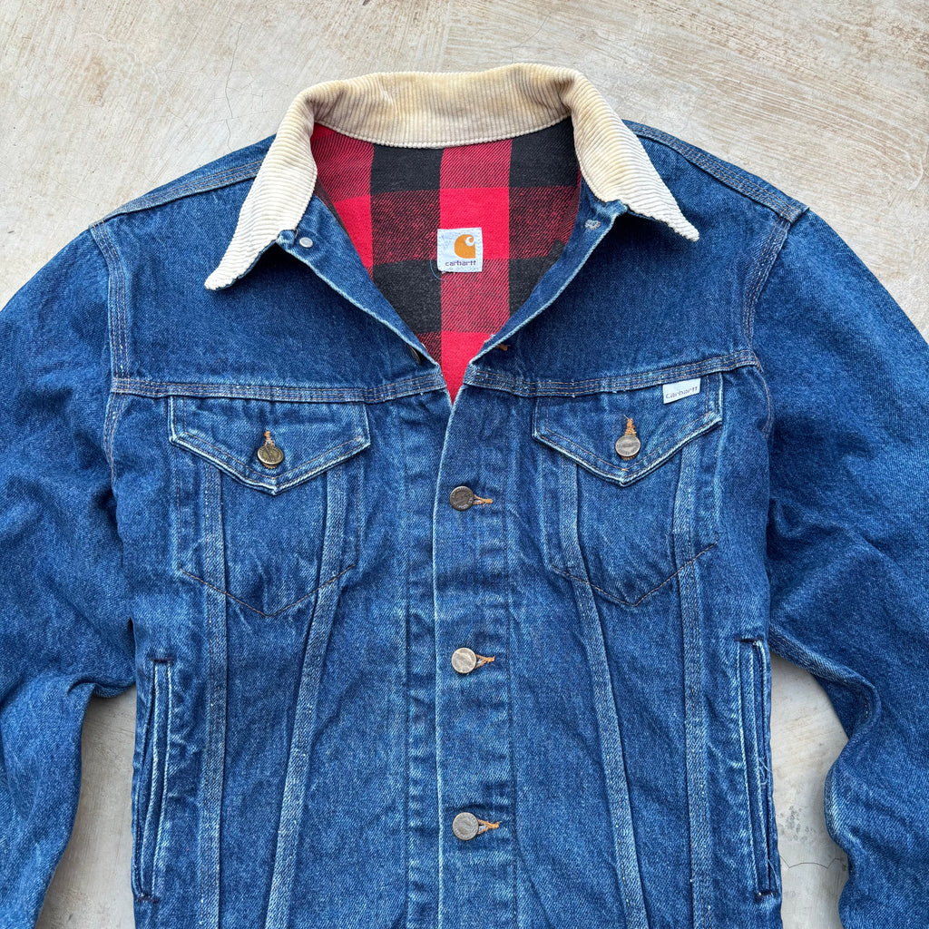 Vintage 80s 1989 100th ANNIVERSARY Carhartt Denim Flannel Trucker M/L
