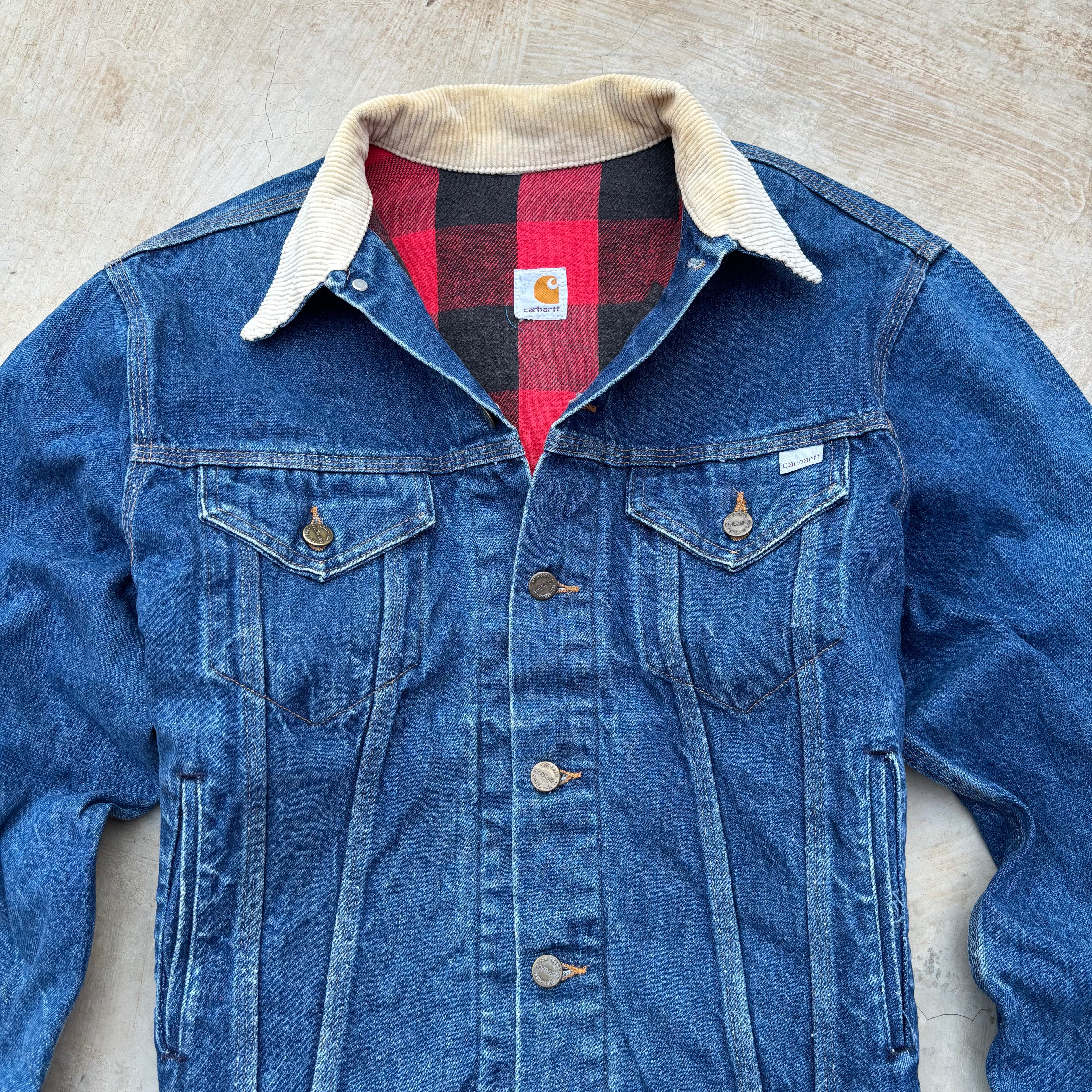 Vintage 80s 1989 100th ANNIVERSARY Carhartt Denim Flannel Trucker M/L