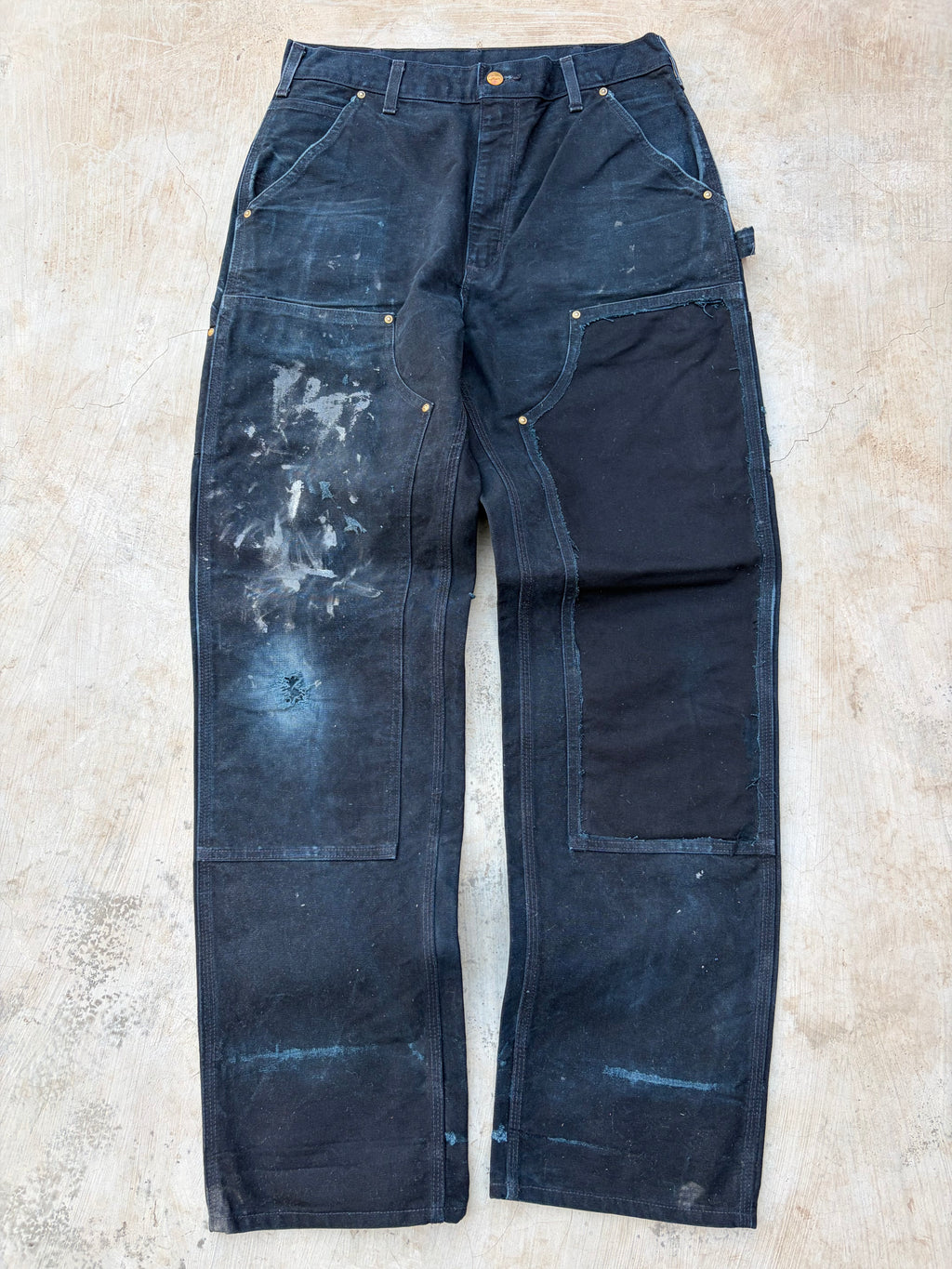 Vintage 00s Carhartt Double Knee Pant Distressed Paint Splash 33