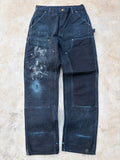 Vintage 00s Carhartt Double Knee Pant Distressed Paint Splash 33