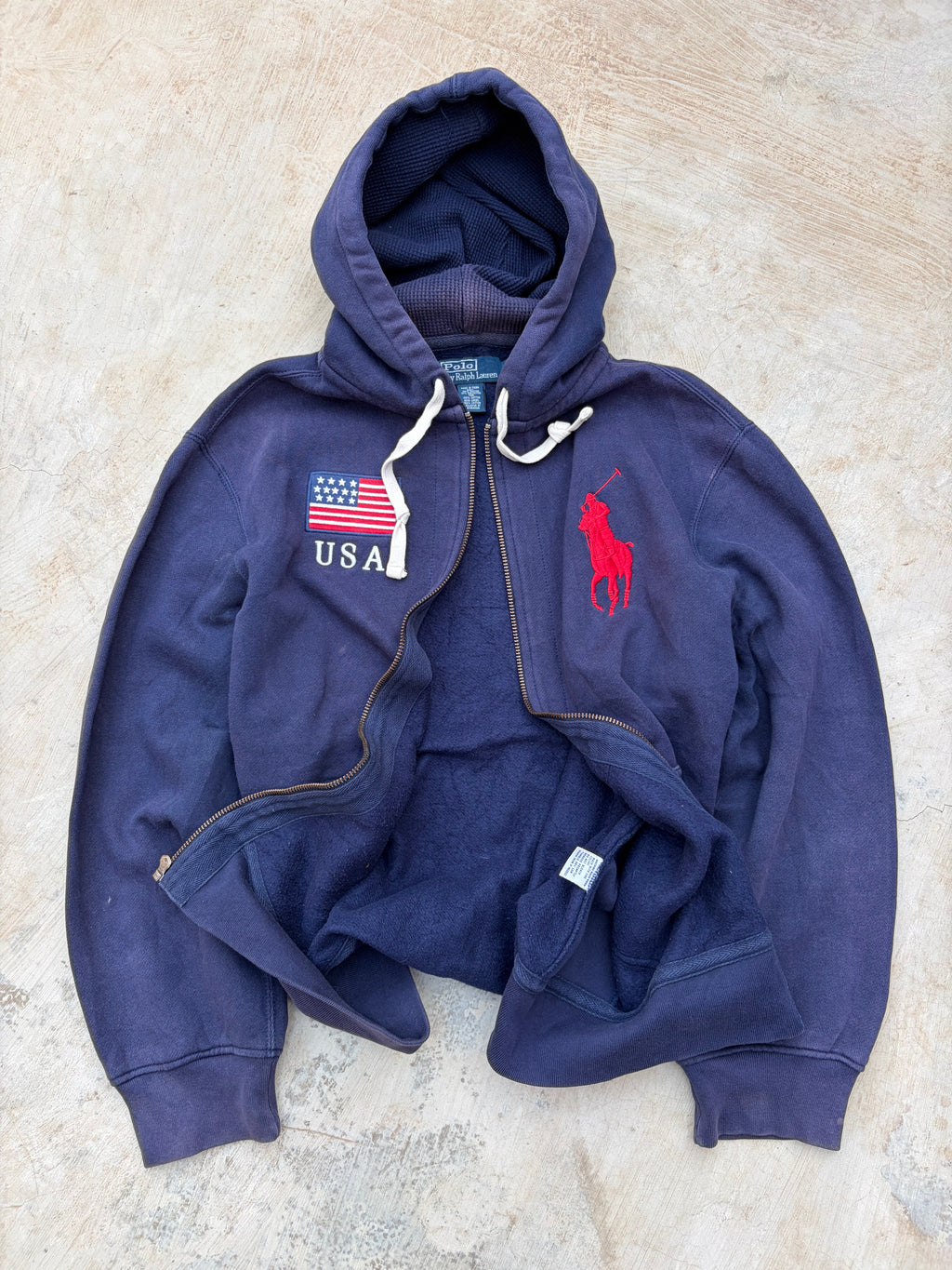 Vintage 90s Polo Ralph Lauren Zip Hoodie L