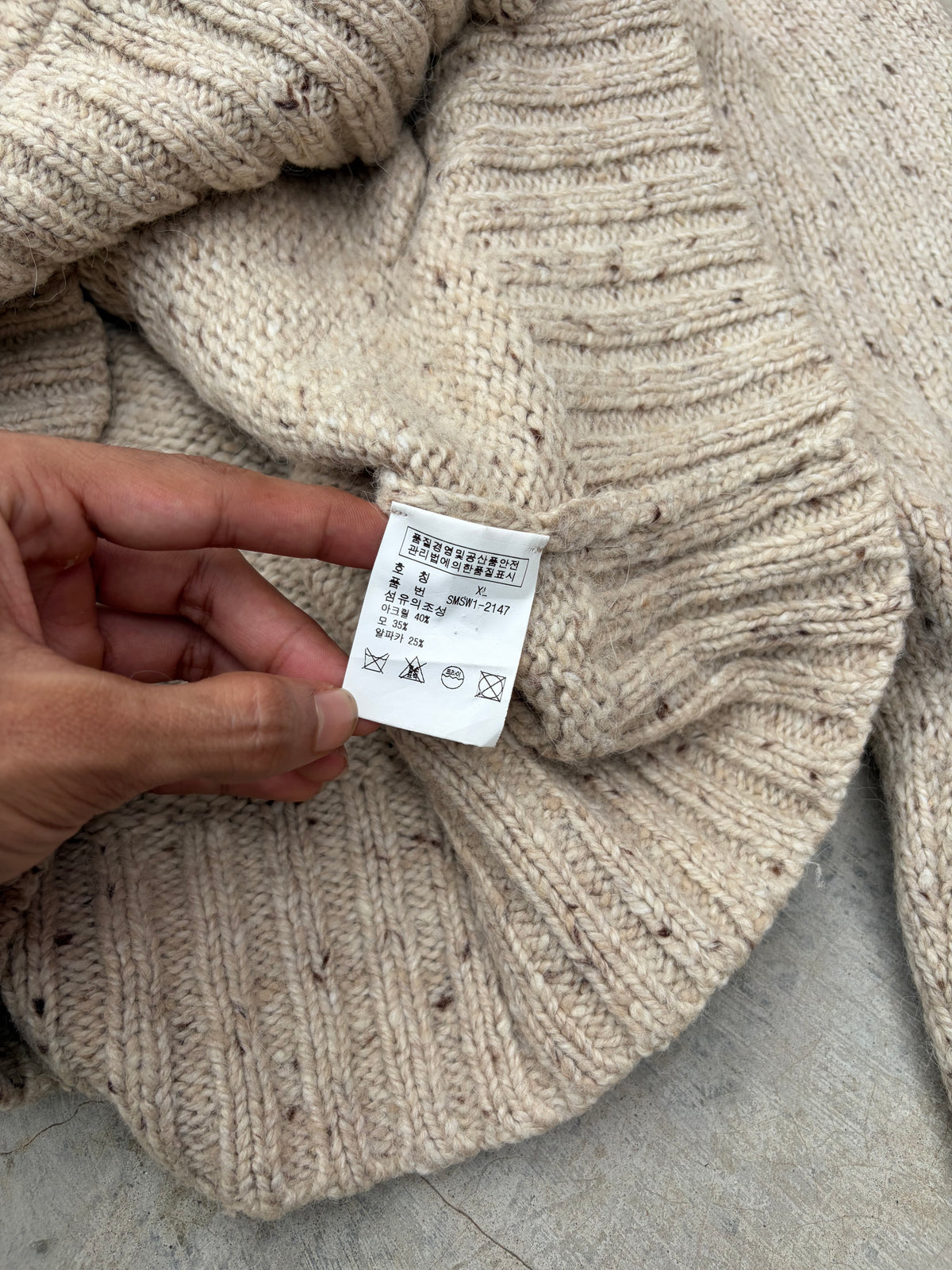 Vintage 90s Polo Ralph Lauren Alpaca Wool Quarter-Zip Knit Sweater M/L
