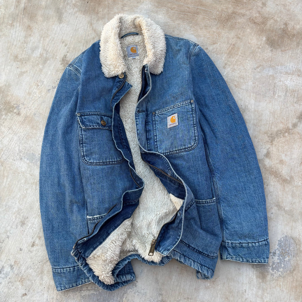 Carhartt Phoenix Coat Denim Sherpa Jacket M