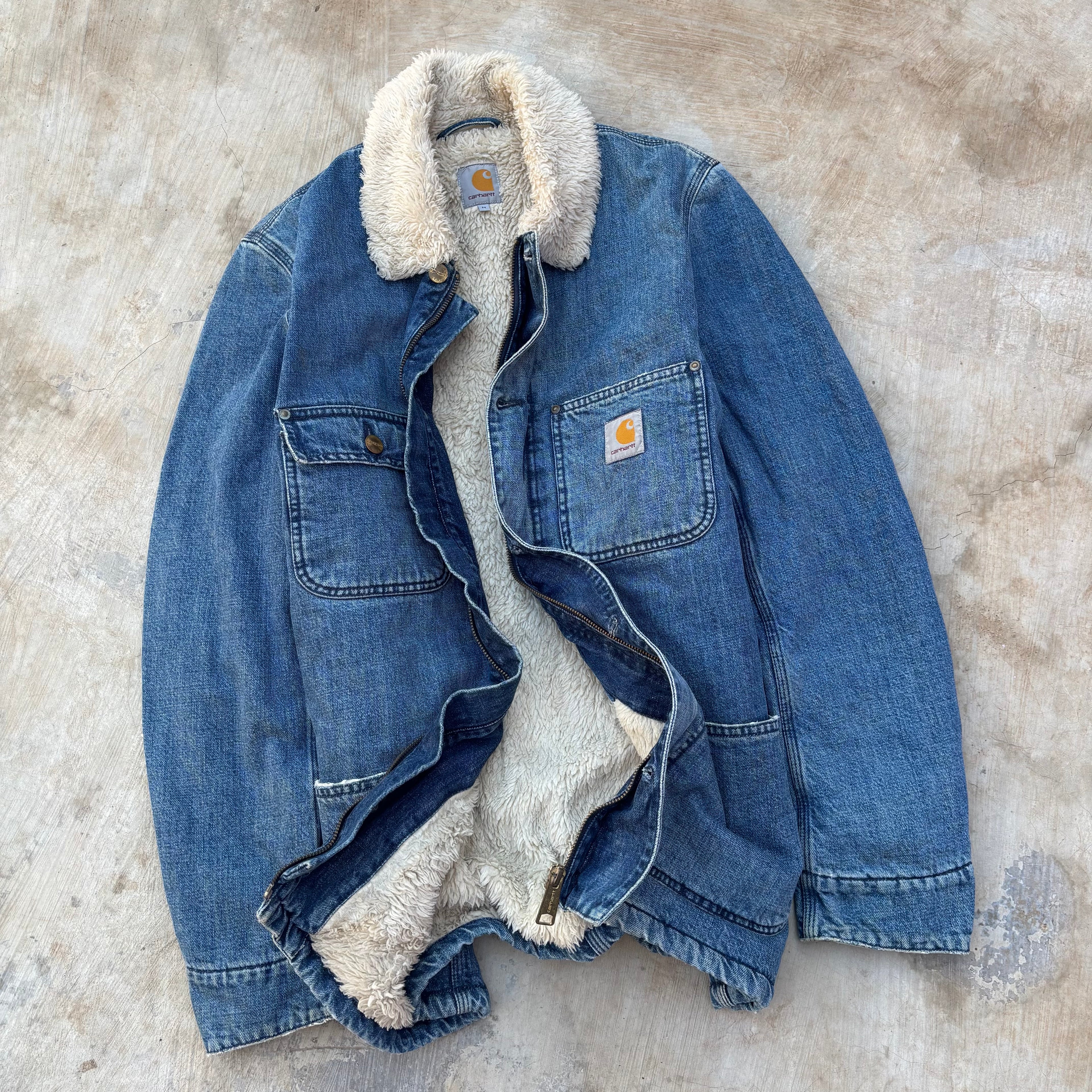 Carhartt Phoenix Coat Denim Sherpa Jacket M