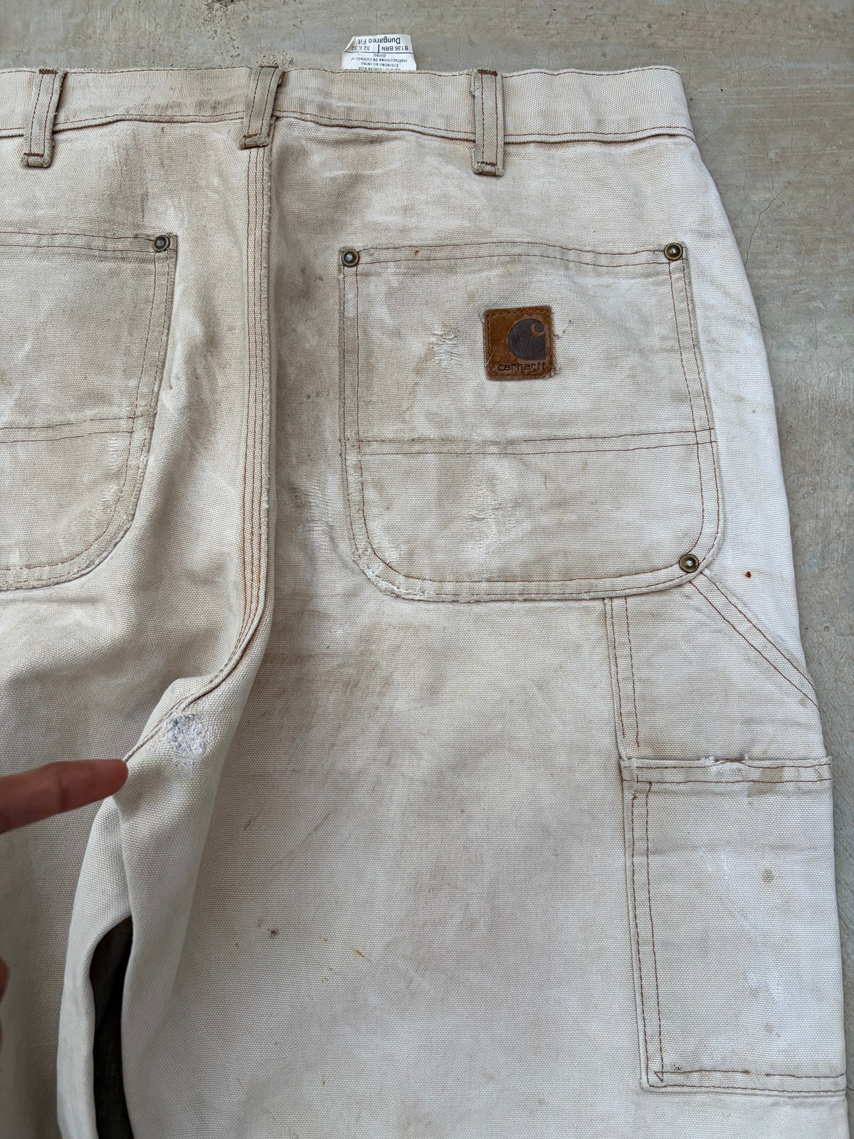 Vintage Faded & Thrashed Carhartt B136 BRN Double Knee 33