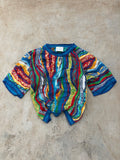 Vintage 90s Coogi 3D Knit Half Sleeve Sweater M