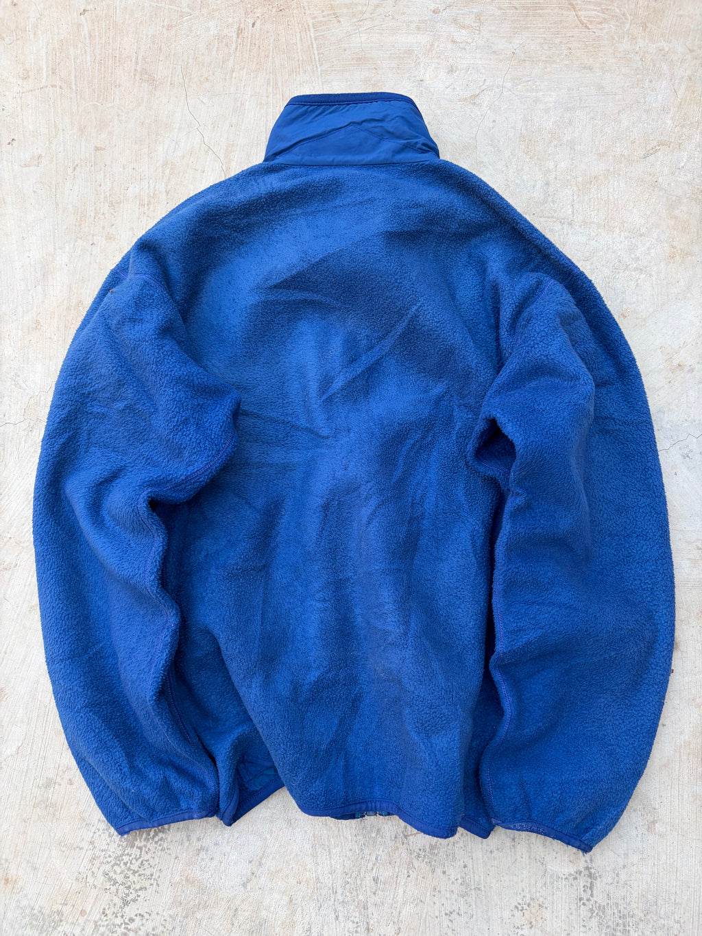 Patagonia Vintage Fleece Jacket Made In USA Blue Full Zip Chest Pocket L/XL
