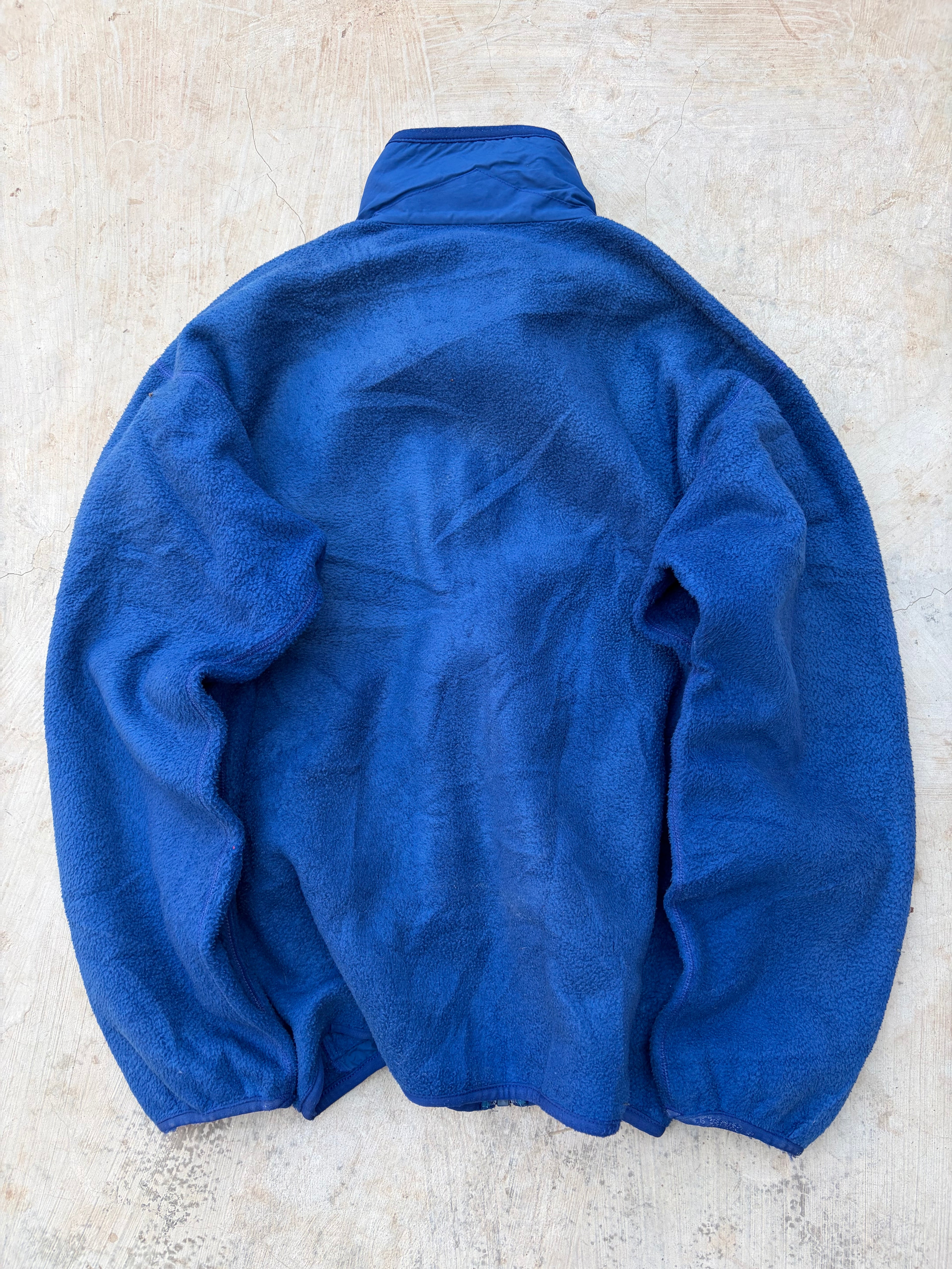 Patagonia Vintage Fleece Jacket Made In USA Blue Full Zip Chest Pocket L/XL