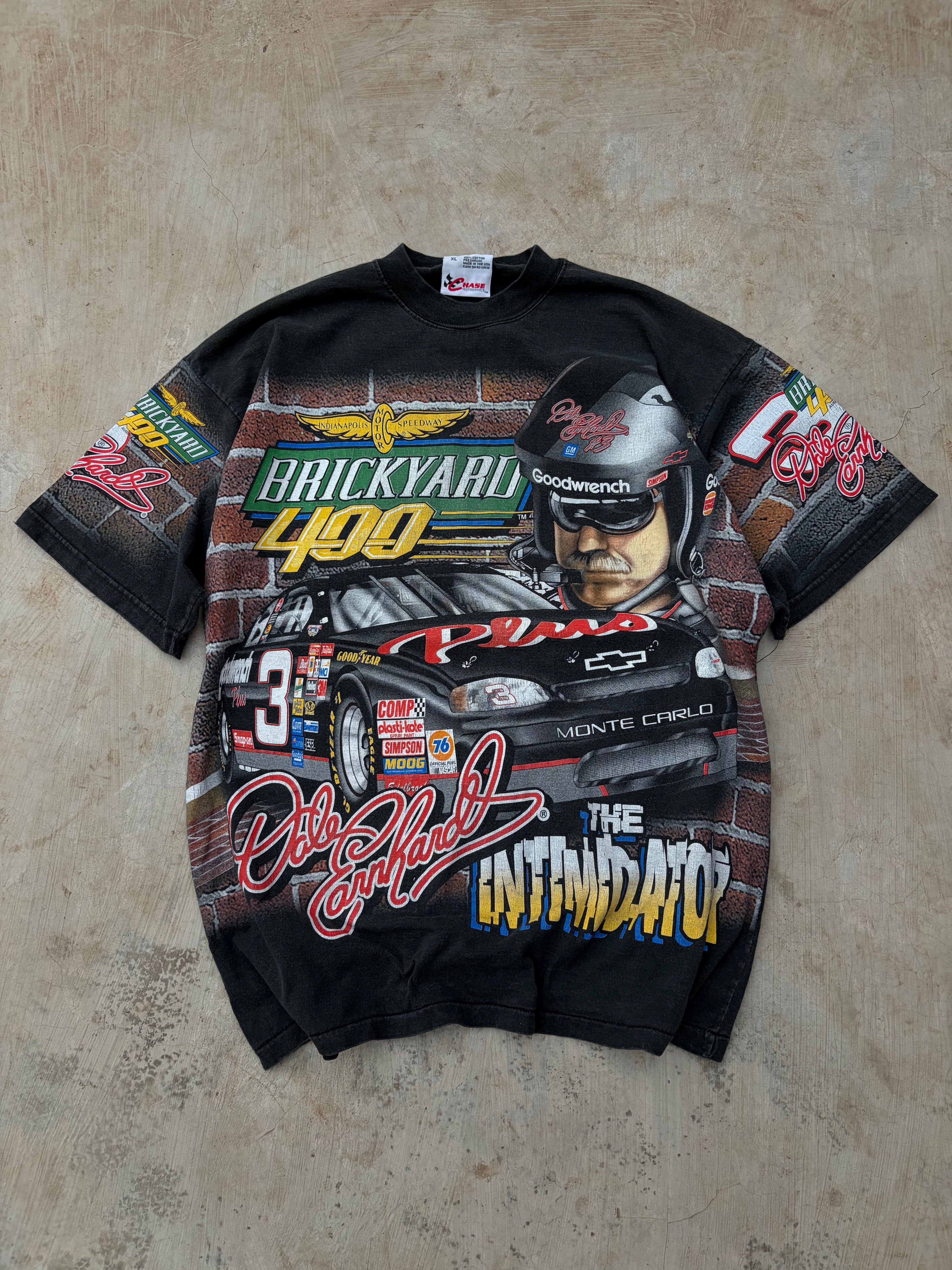 vintage 1998 Dale Earnhardt "The Intimidator" Brickyard 400 NASCAR AOP XL