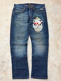 Vintage Ed Hardy Jeans Skull Embroidery Denim Y2K Straight Size 34