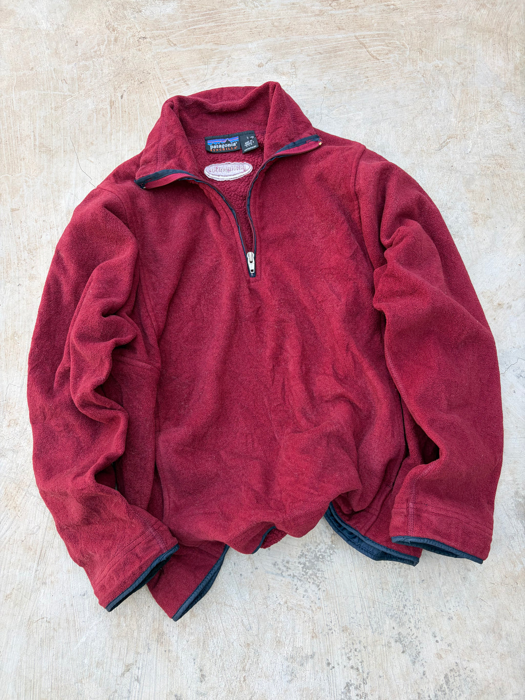 Patagonia Synchilla Fleece Pullover Made In USA Vintage Red 1/4 Zip M/L