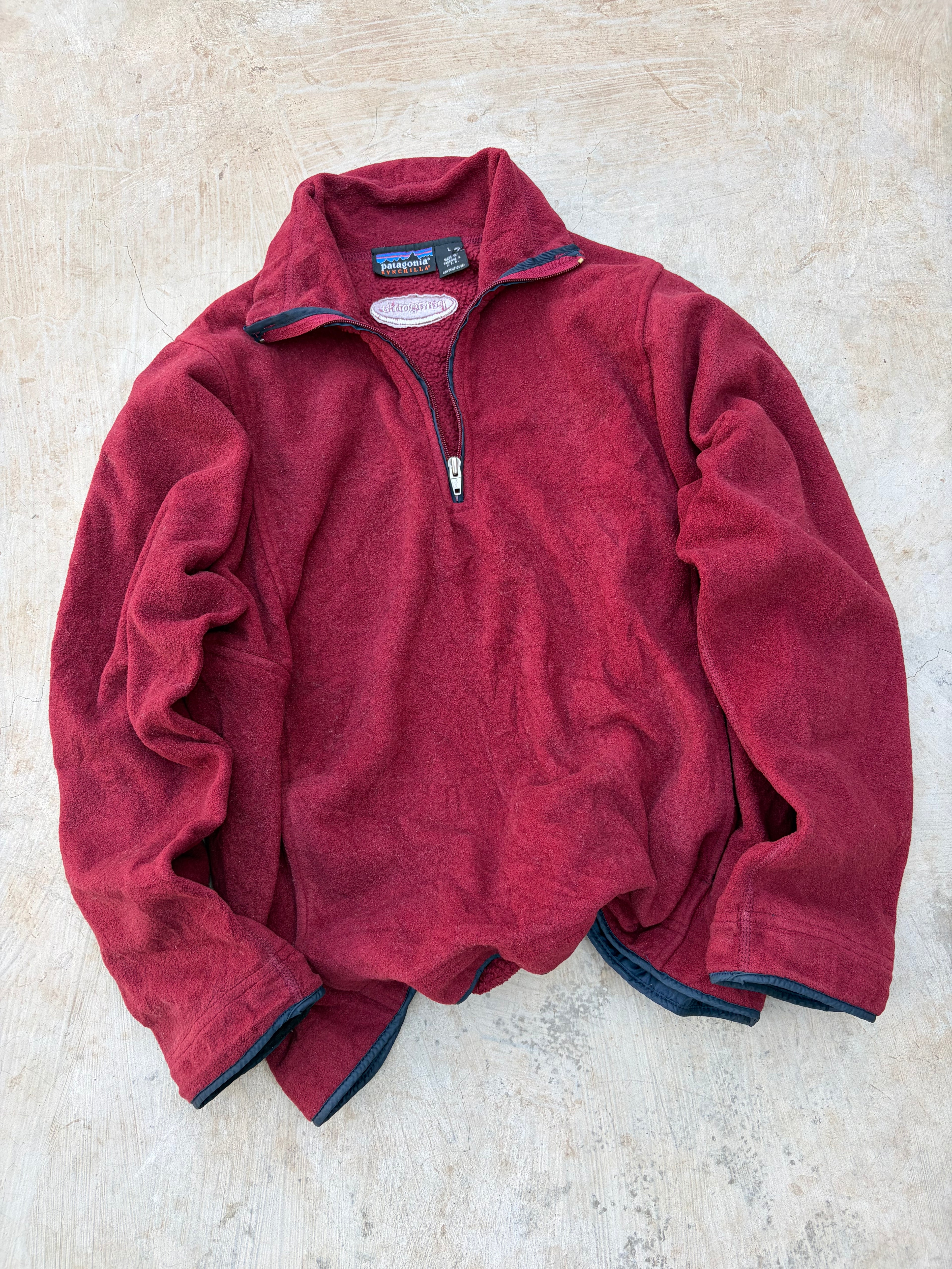 Patagonia Synchilla Fleece Pullover Made In USA Vintage Red 1/4 Zip M/L