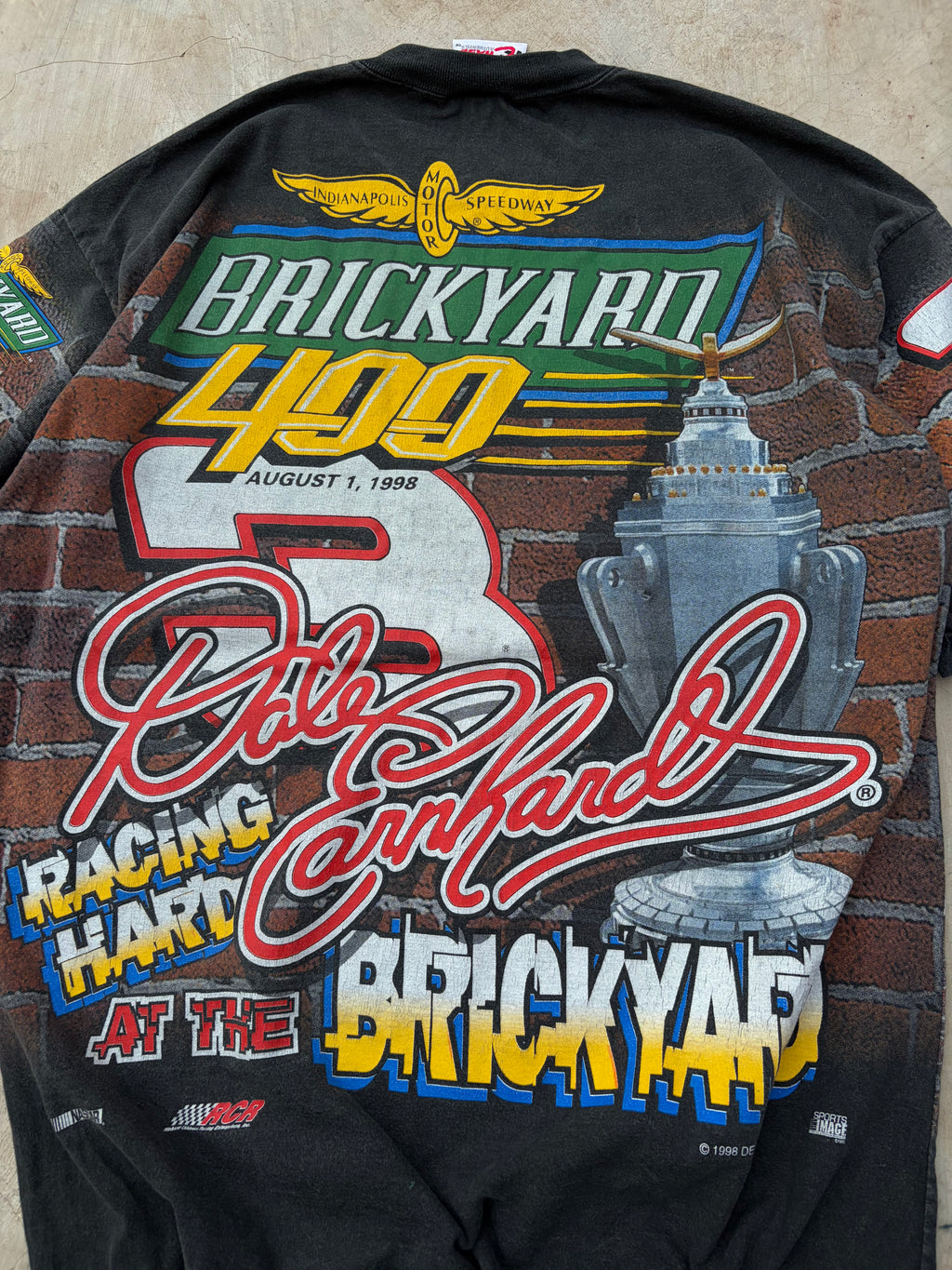 vintage 1998 Dale Earnhardt "The Intimidator" Brickyard 400 NASCAR AOP XL
