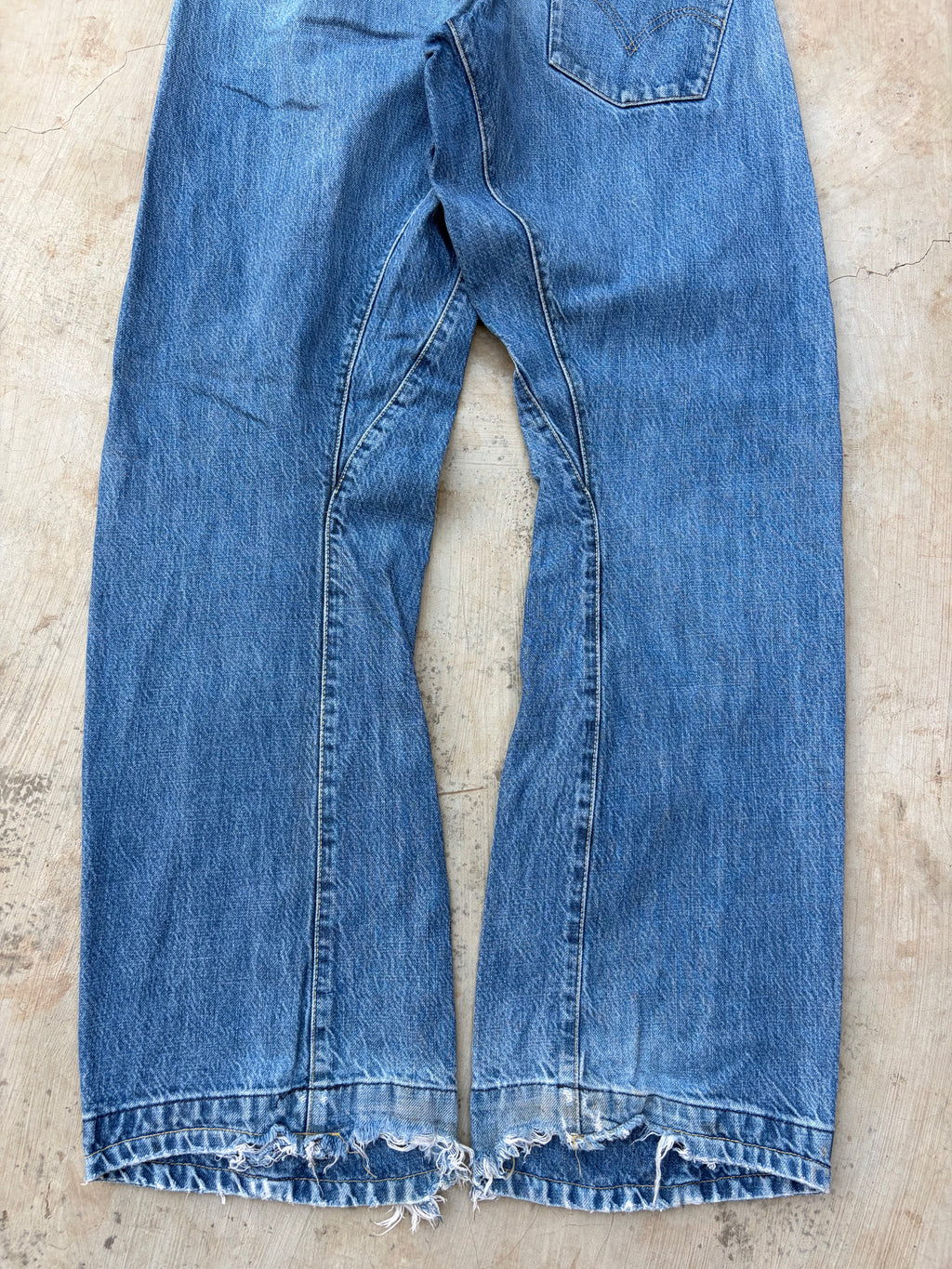 Vintage Levi's Buckle Back Jeans Distressed Light Wash Rare 32
