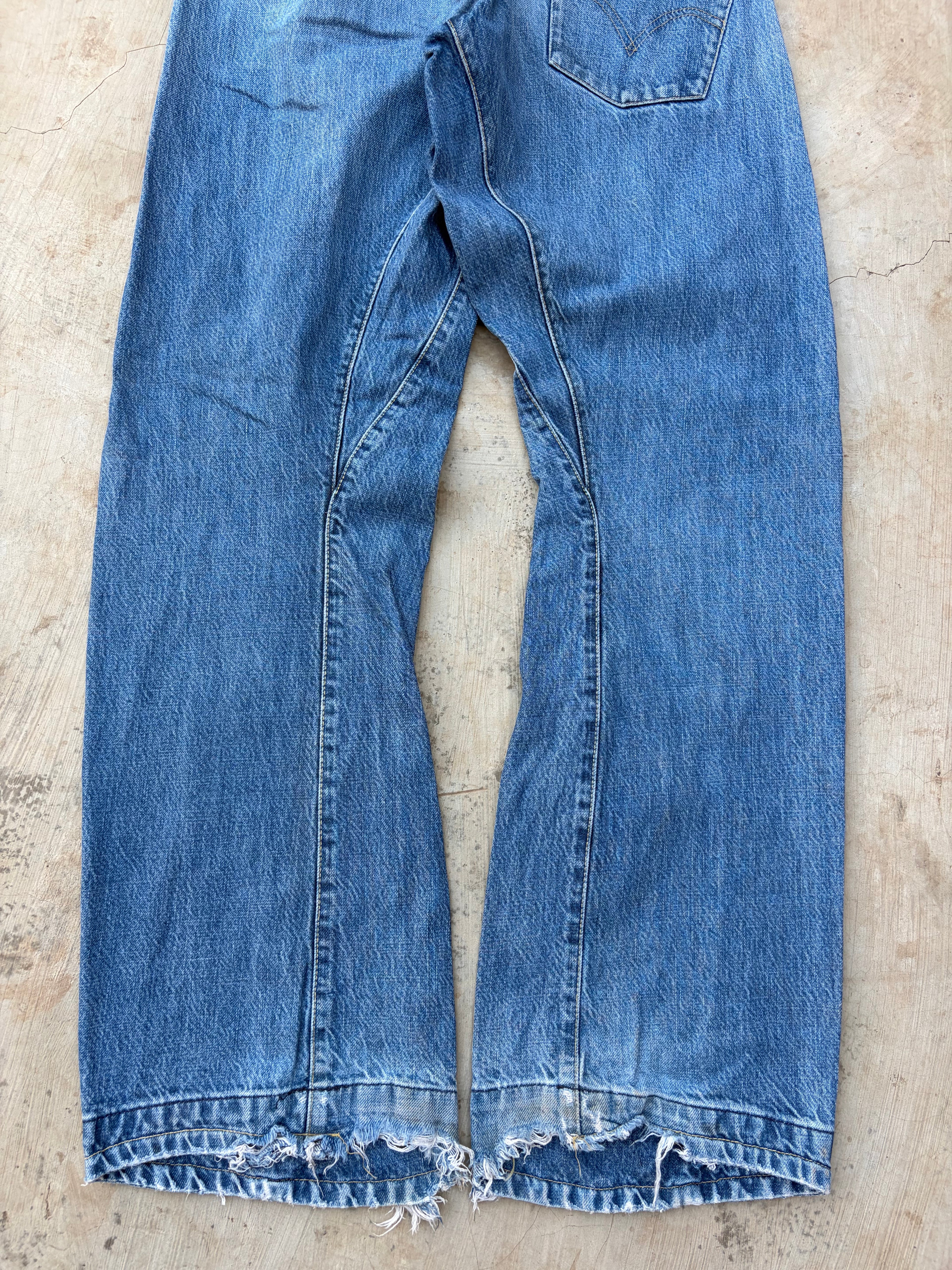 Vintage Levi's Buckle Back Jeans Distressed Light Wash Rare 32