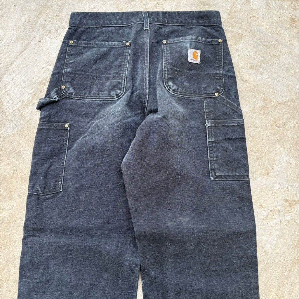 Vintage Sunfaded Carhartt Double Knee Pant B01 BLK 30