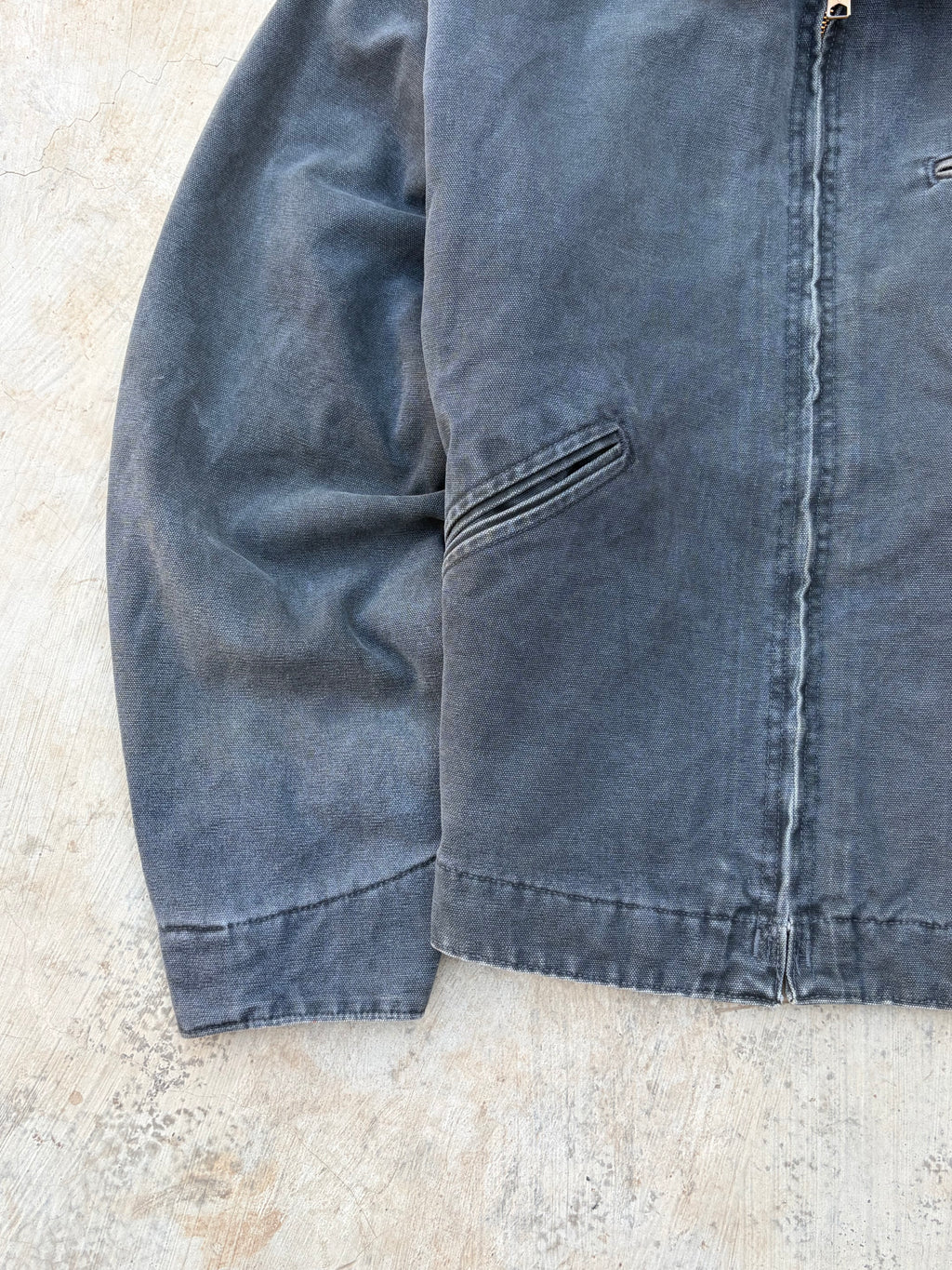 Vintage 90s Carhartt J97 PTL Detroit Jacket Black Fade Tan Collar USA Made Blanket Lined M
