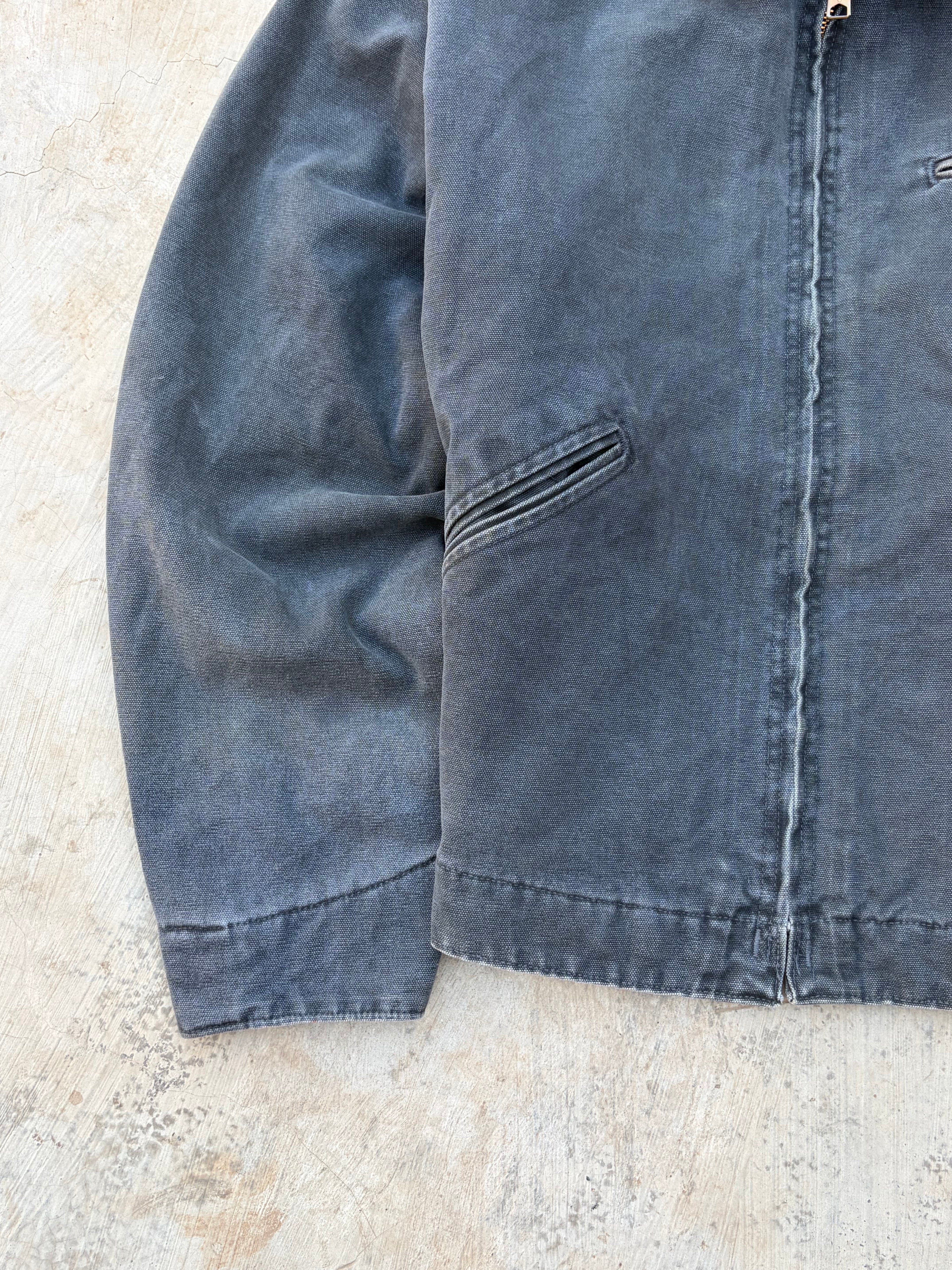 Vintage 90s Carhartt J97 PTL Detroit Jacket Black Fade Tan Collar USA Made Blanket Lined M