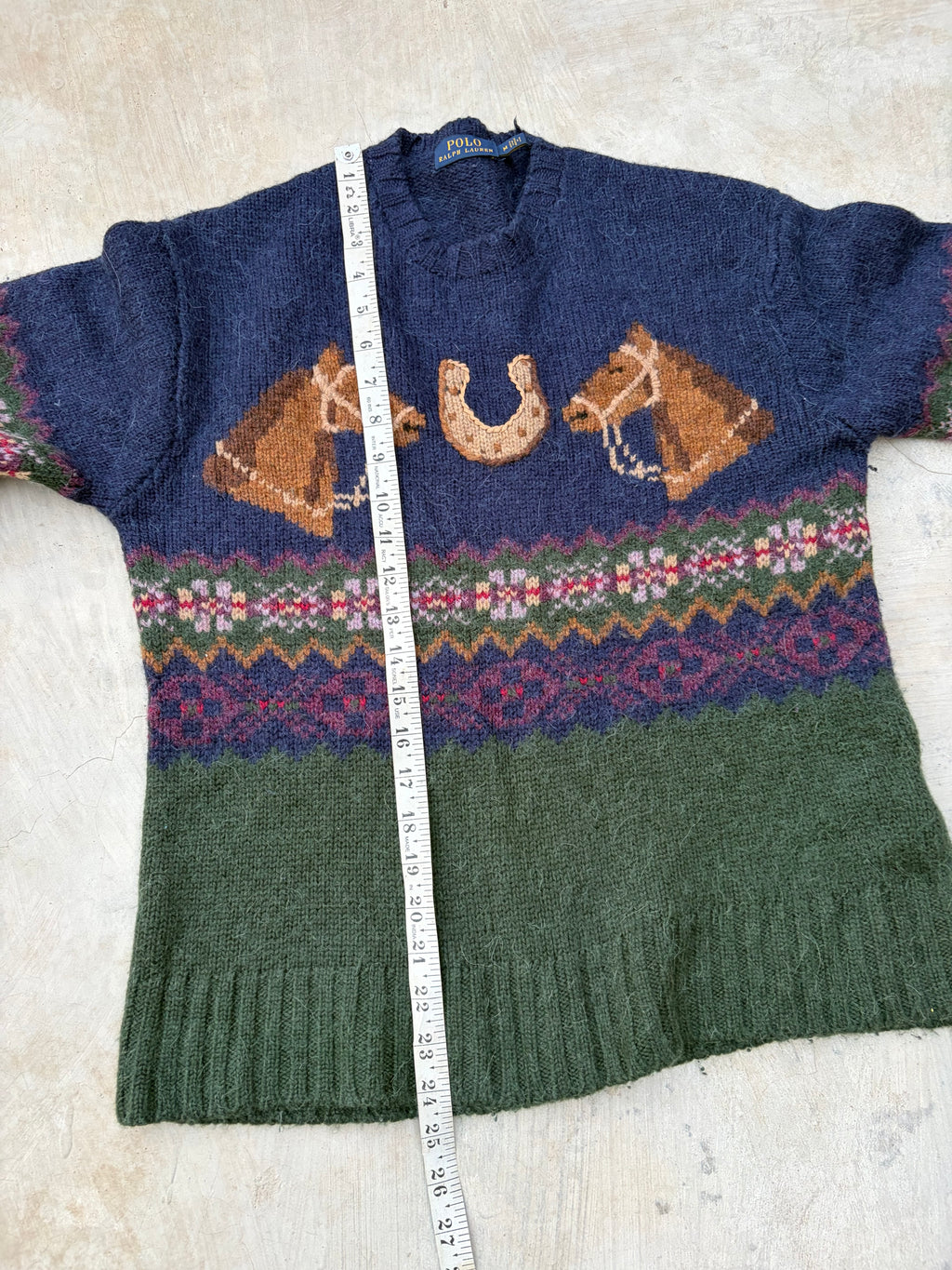 Vintage Polo Ralph Lauren Equestrian Sweater – Horse & Horseshoe Knit S/M