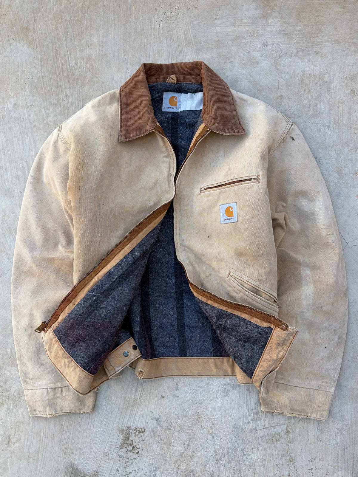 90s Vintage Carhartt Blanket-Lined Jacket – Faded Workwear M/L