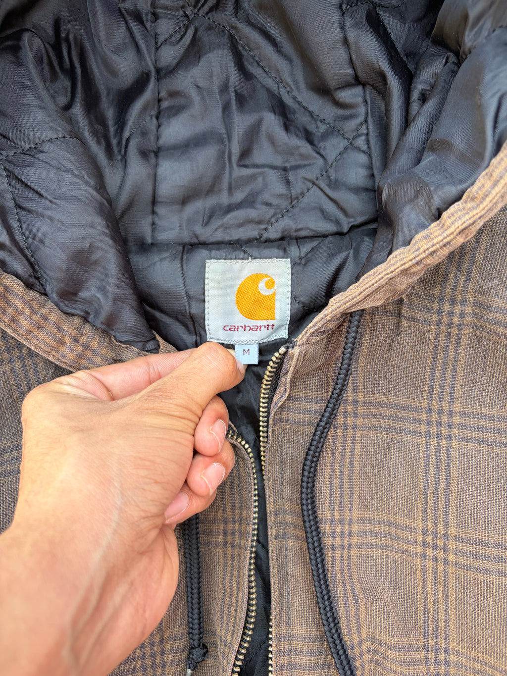 Vintage 00s Sunfaded Carhartt Plaid Active Jacket M