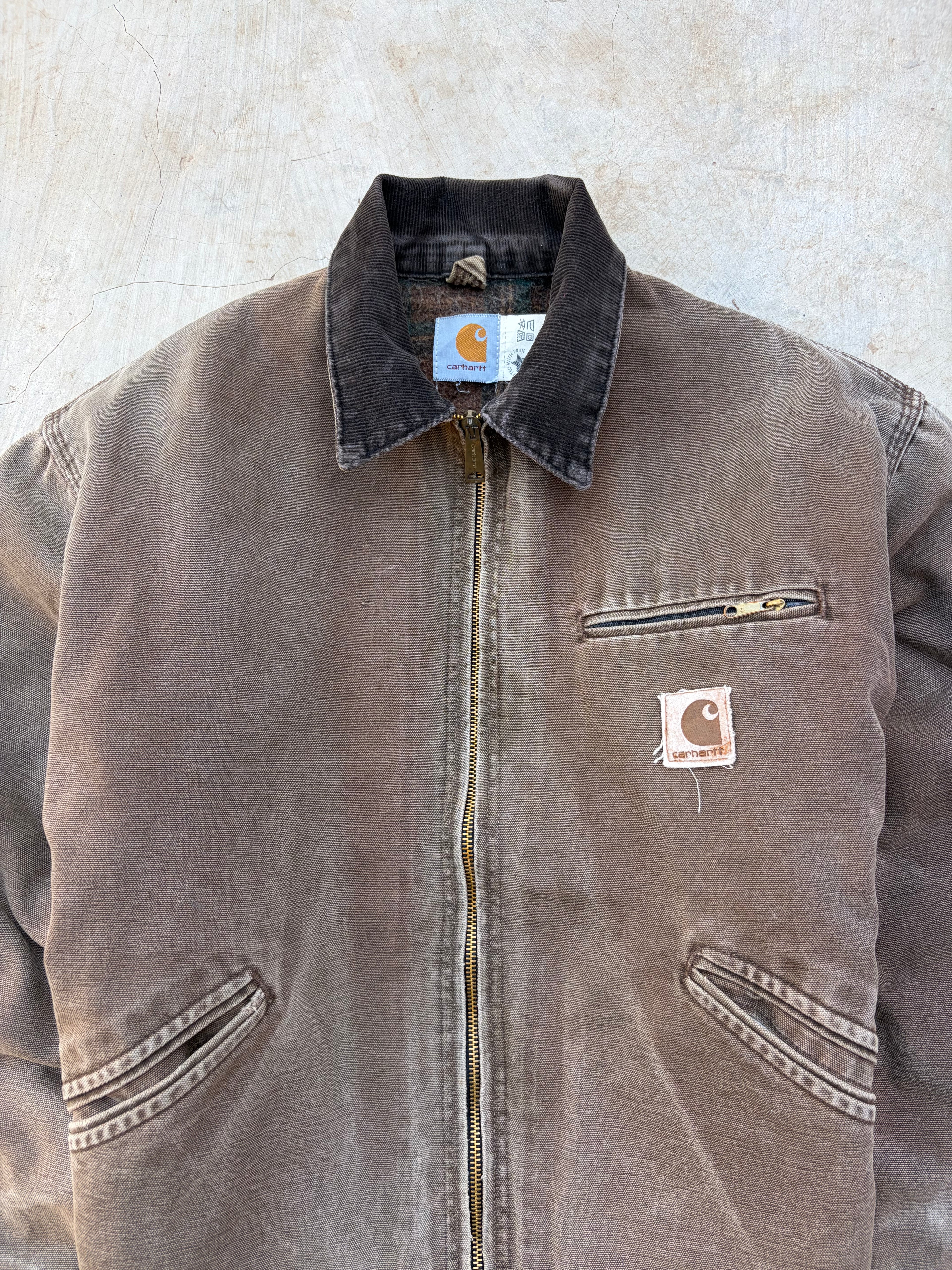 1998 Sunfaded Carhartt Detroit Jacket J43 CHT L