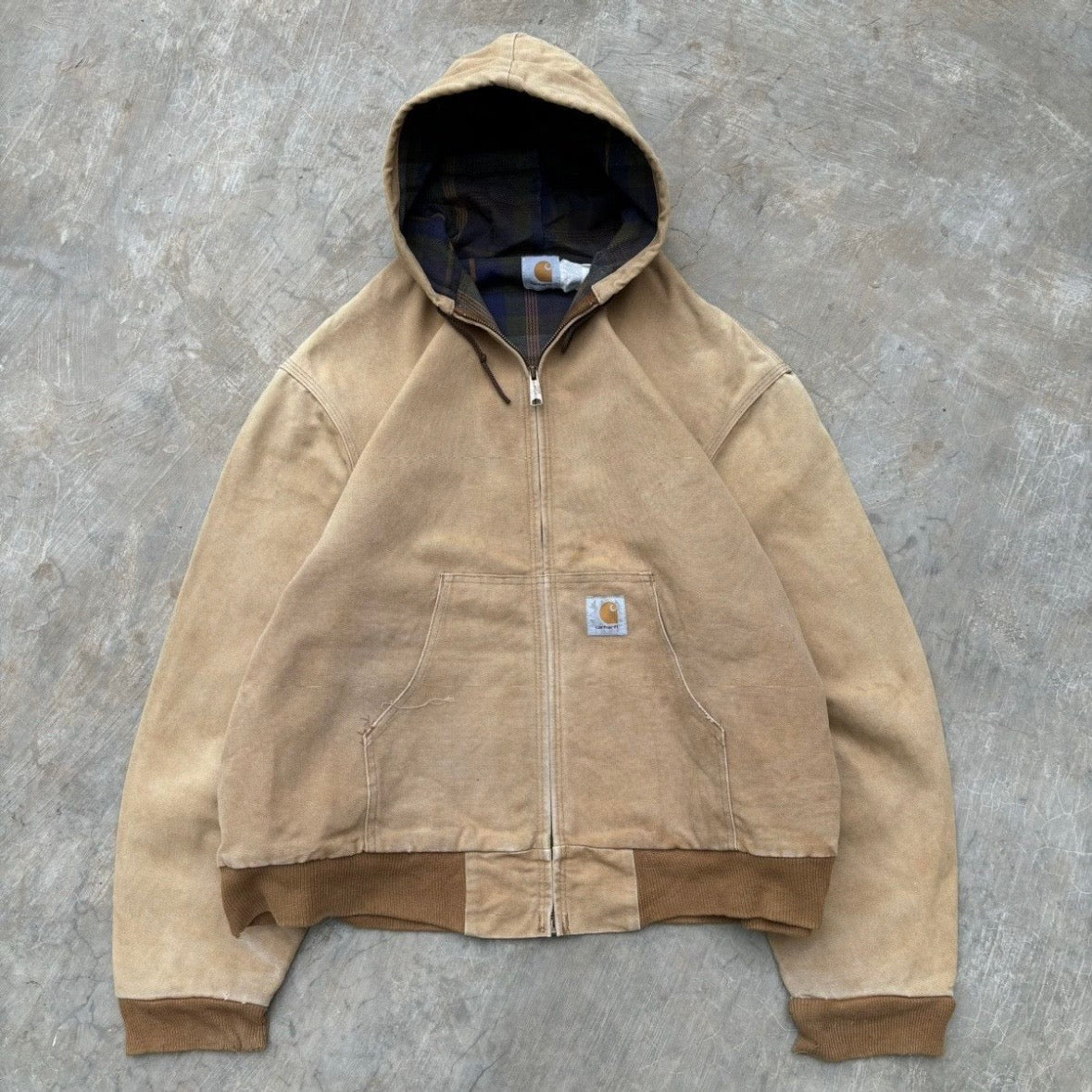 Vintage 1990s Carhartt Active Flannel Lined Jacket L/XL