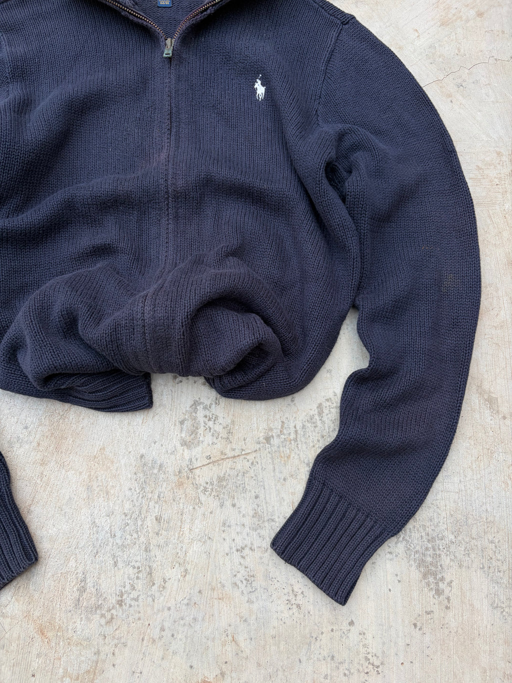 Vintage 00s Polo Ralph Lauren Full-Zip Knit Sweater S