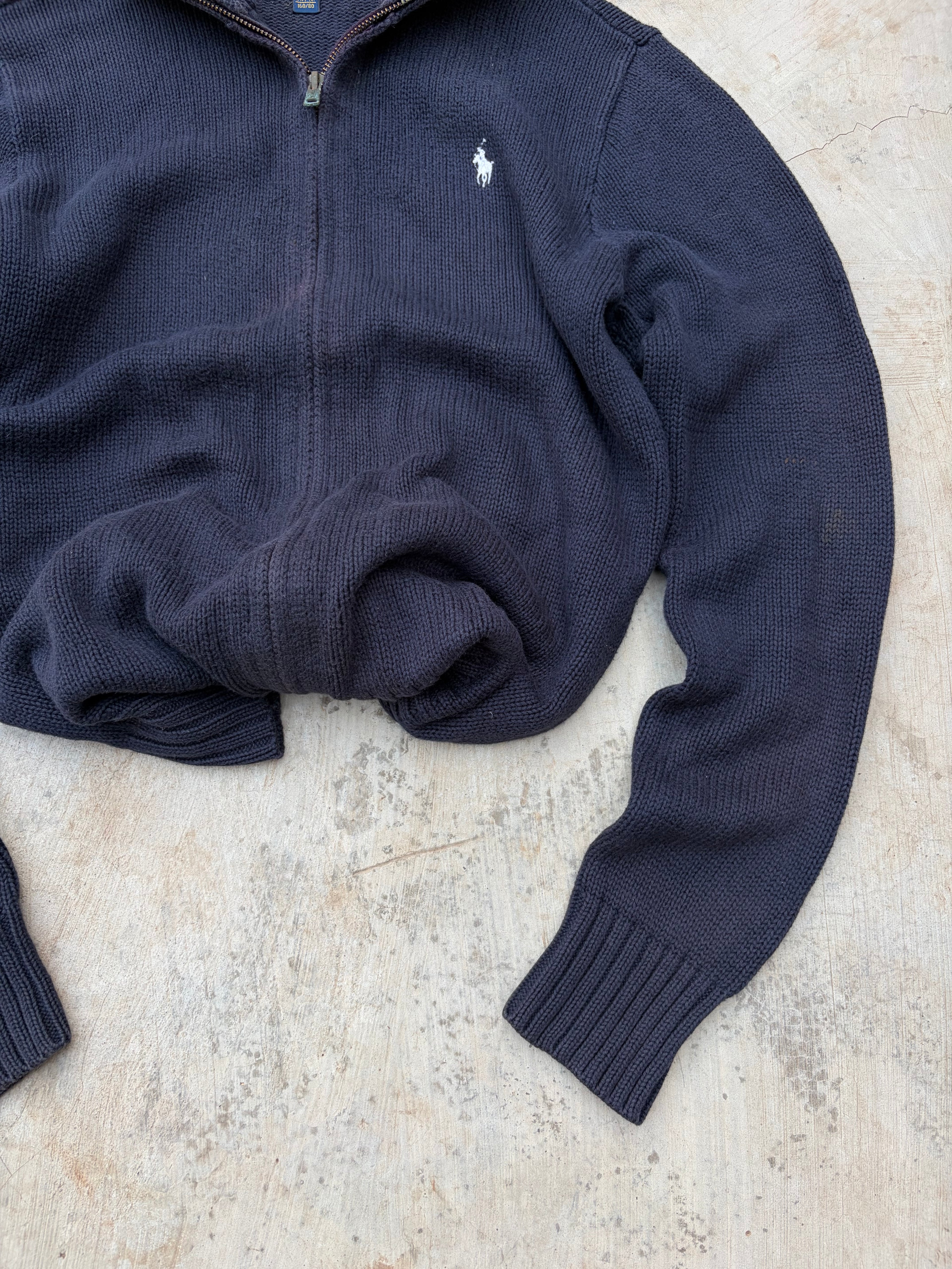 Vintage 00s Polo Ralph Lauren Full-Zip Knit Sweater S