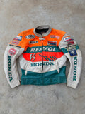 Vintage 00s Honda Repsol Racing Leather Jacket Nankai Moto GP Style M