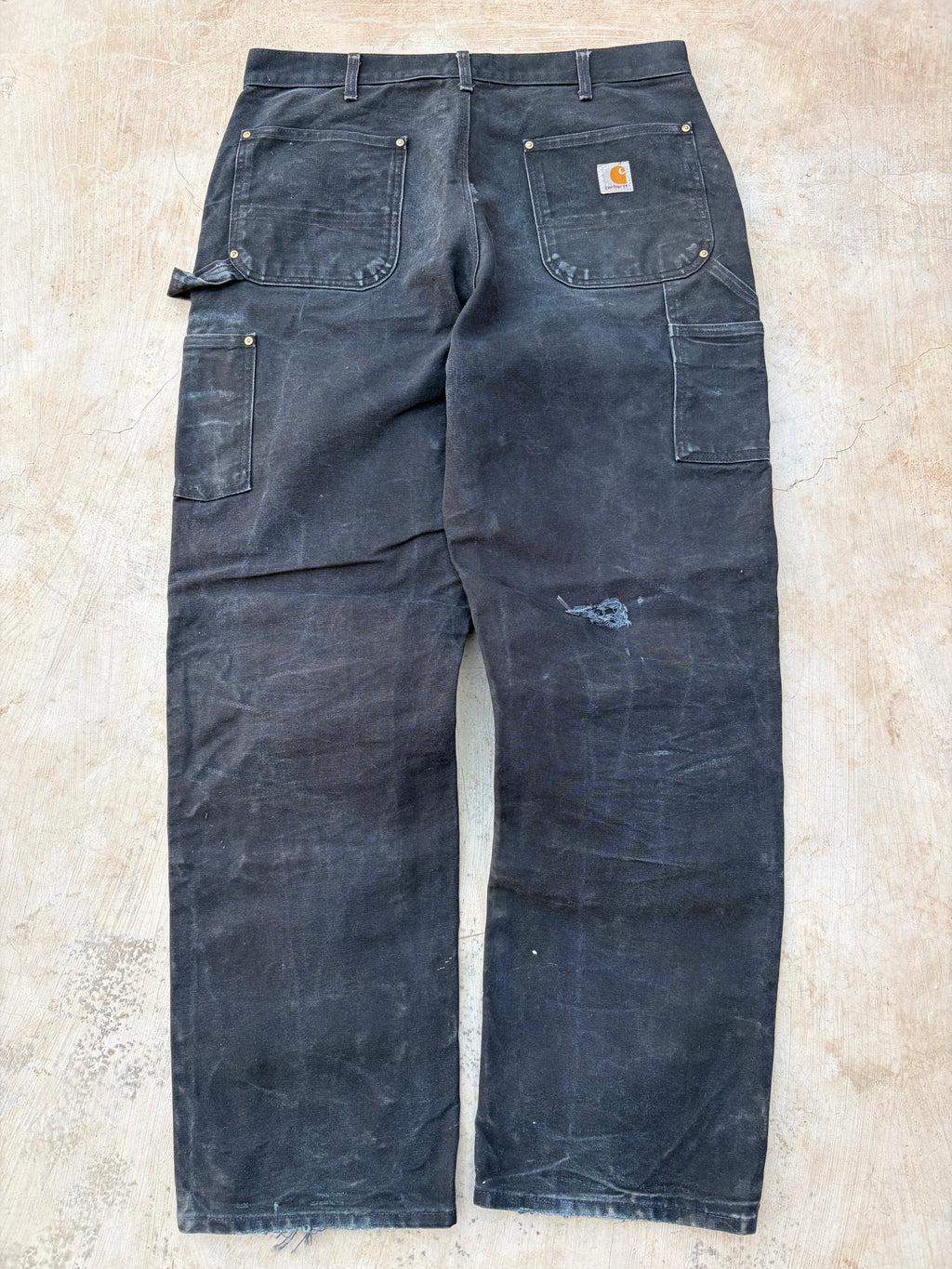 Vintage 00s Carhartt Double Knee Pant Black Faded 36