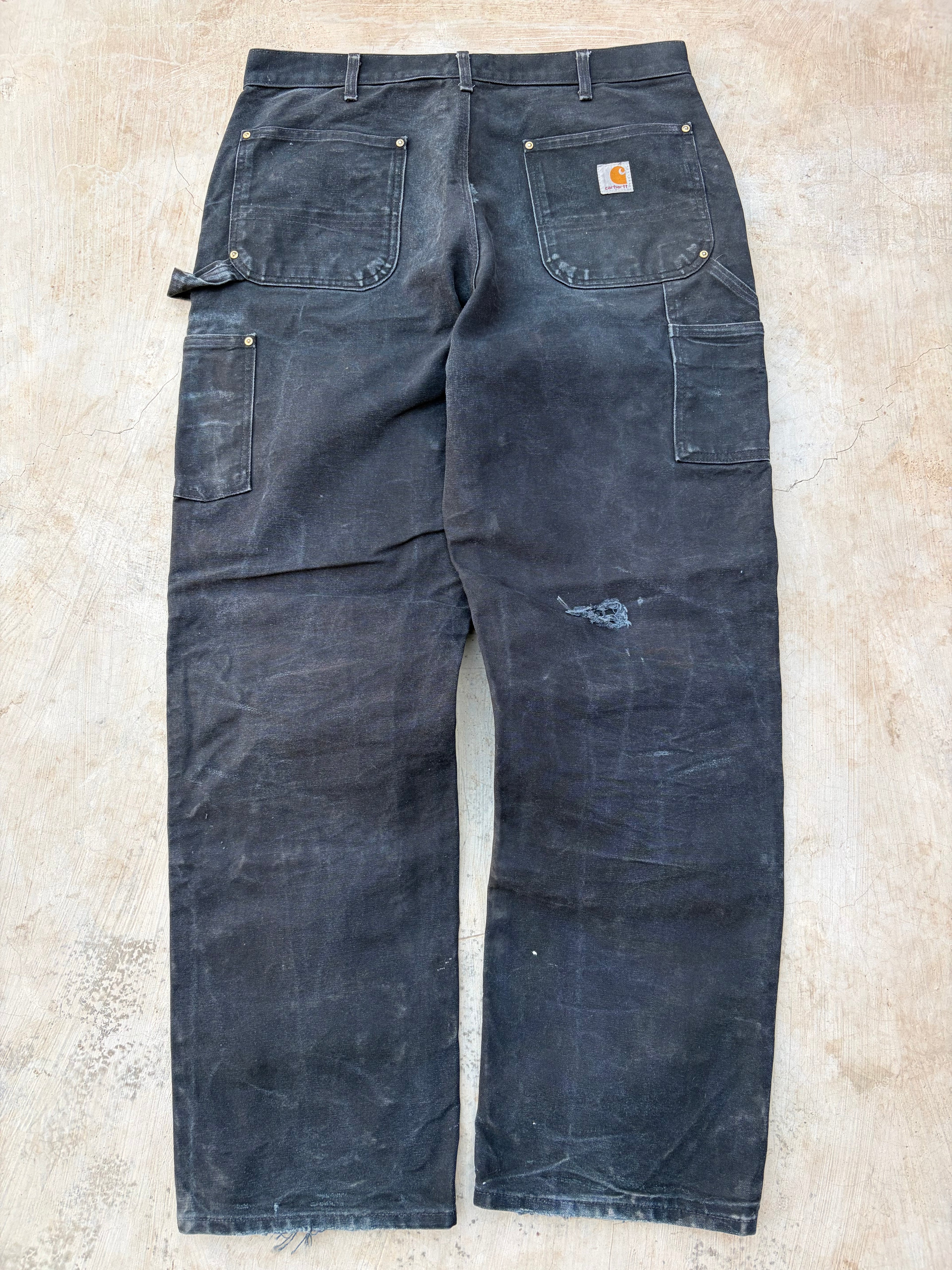 Vintage 00s Carhartt Double Knee Pant Black Faded 36
