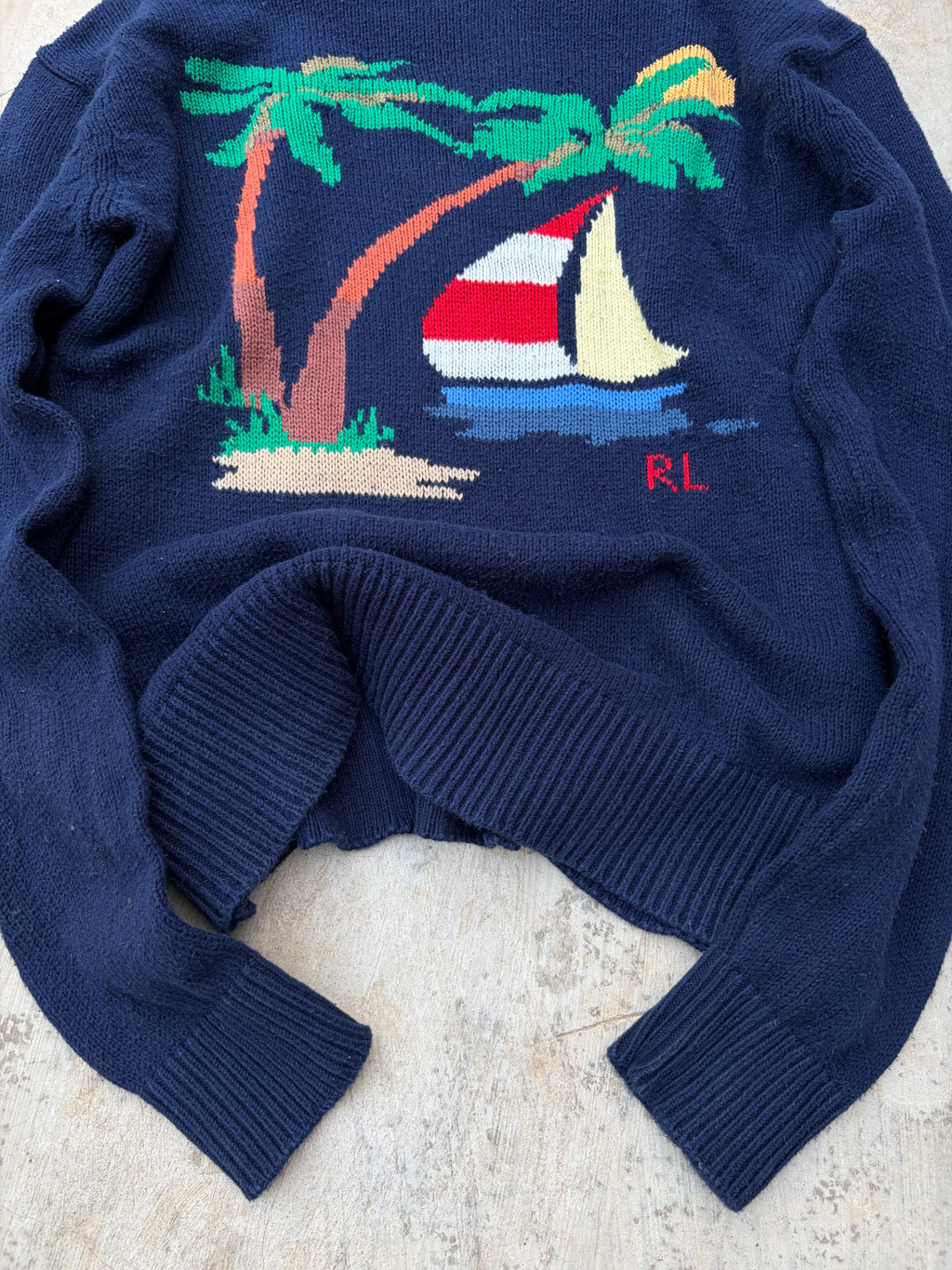 Vintage 00s Polo Ralph Lauren Nautical rolled neck knit sweater M
